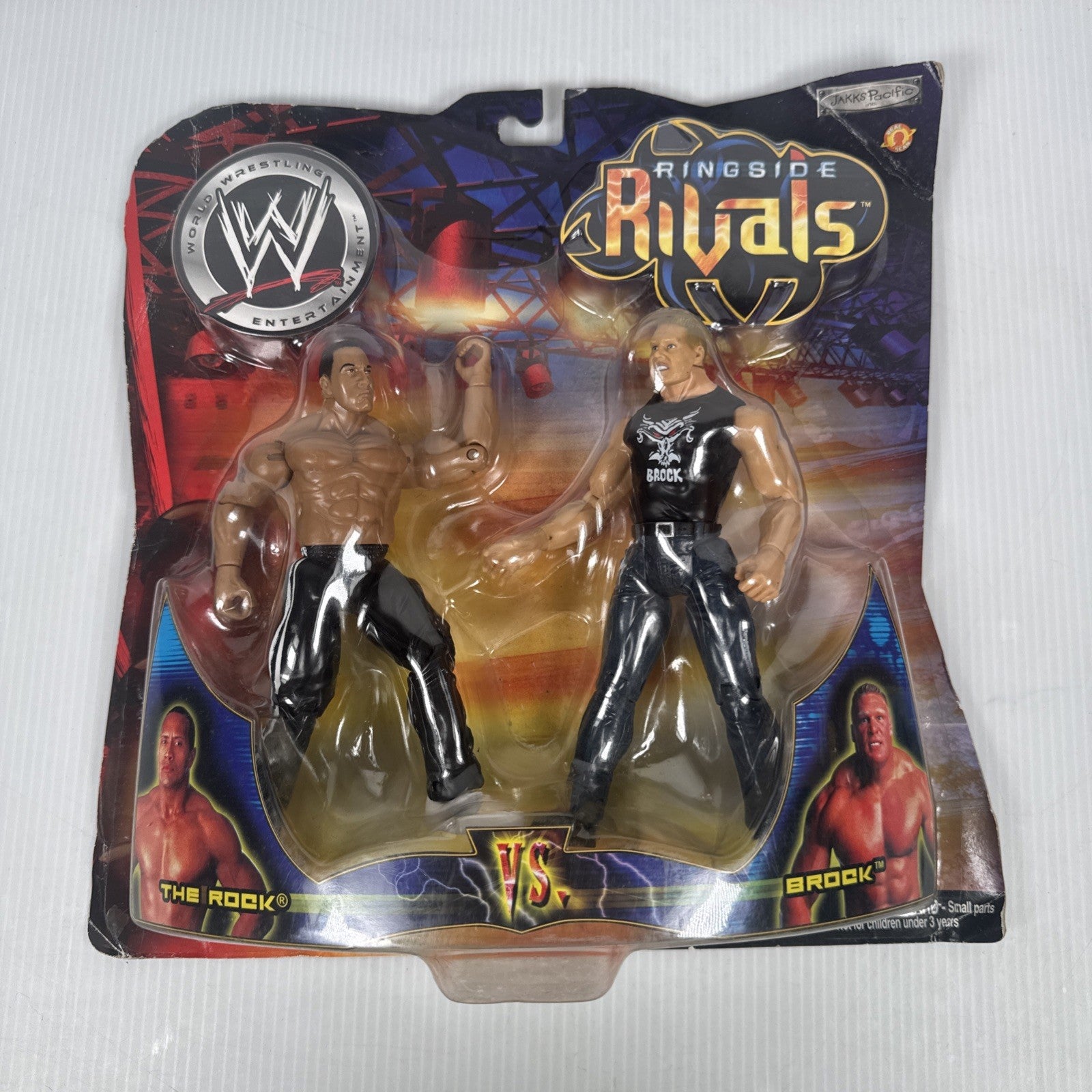 WWE Ringside Rivals The Rock Vs Brock Lesnar Jakks Wrestling 2-Pack Figures