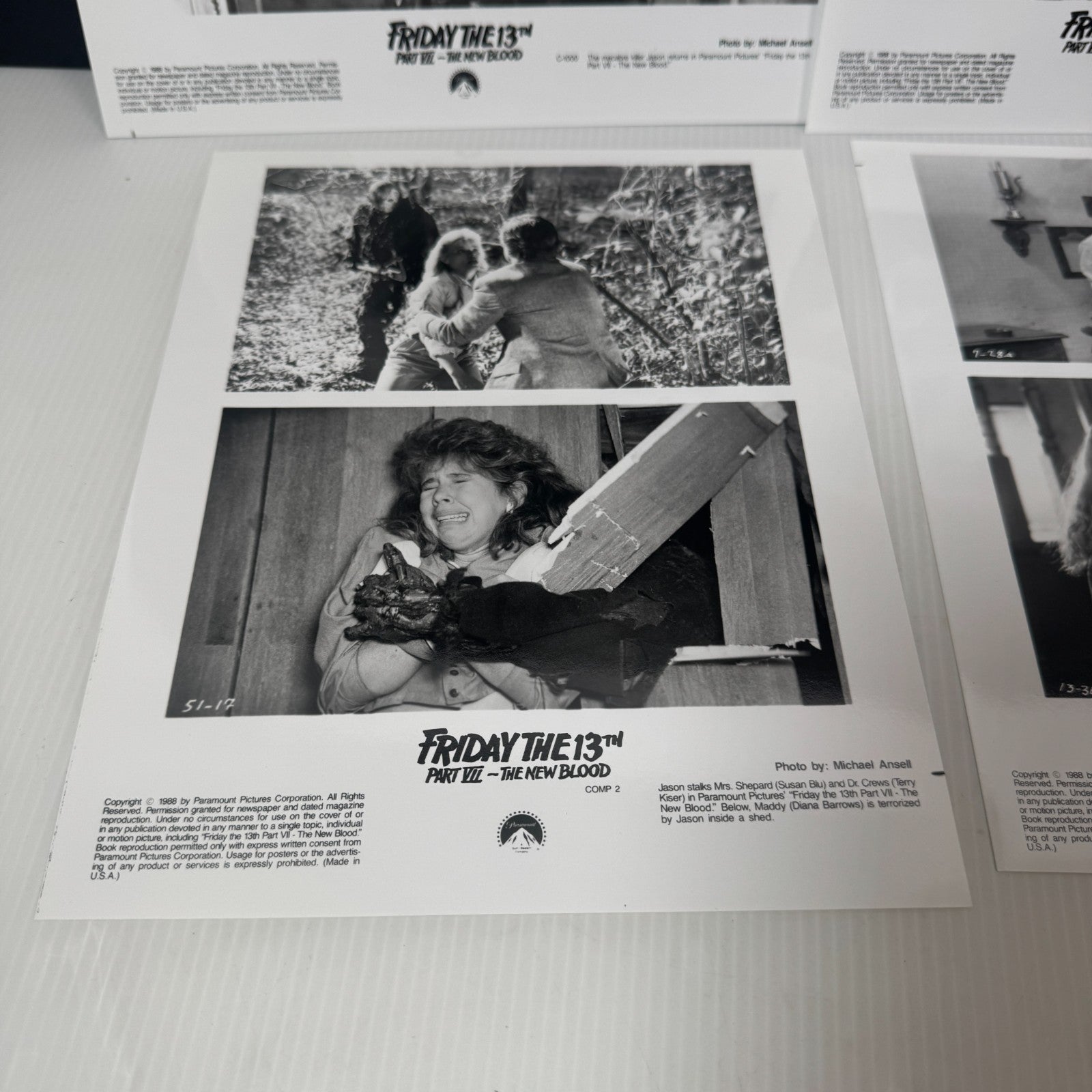 Vintage Friday the 13th Part VII The New Blood Lot of 4 8x10 Movie Stills Horror