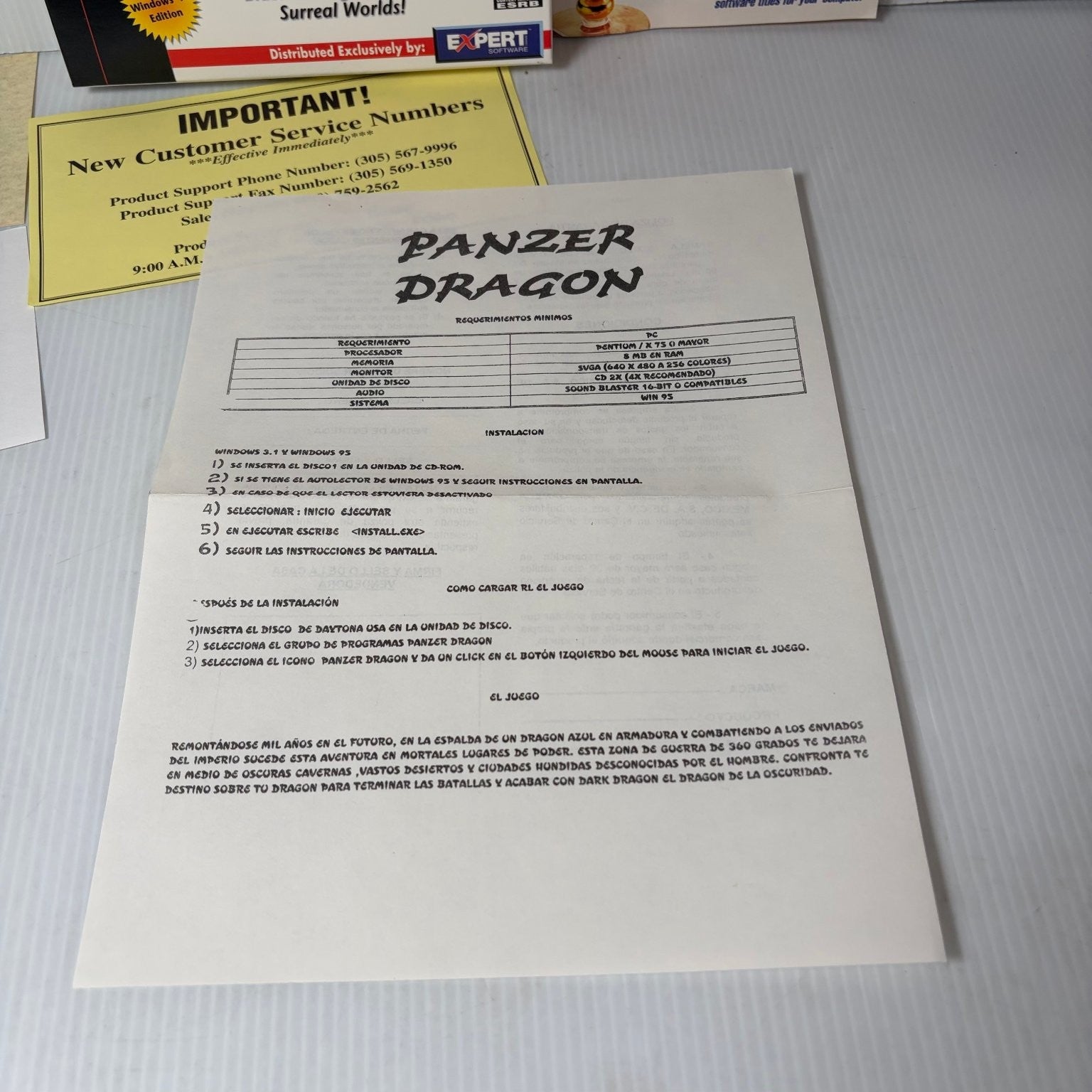 Panzer Dragoon Sega PC Collection Big Box PC Video Game Windows 95 Sega Port