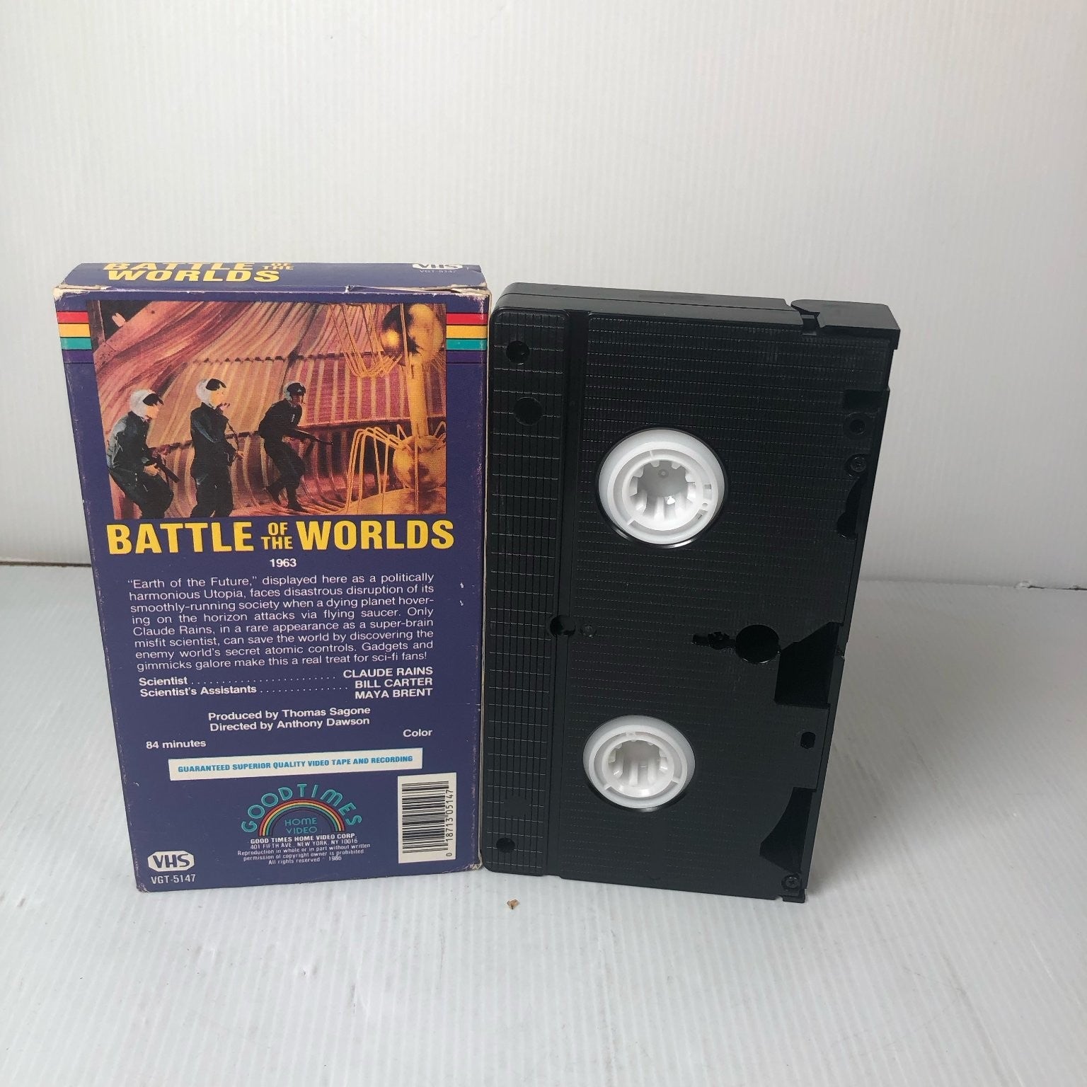 Battle of the Worlds VHS 1963 Sci-Fi Horror Claude Rains GoodTimes