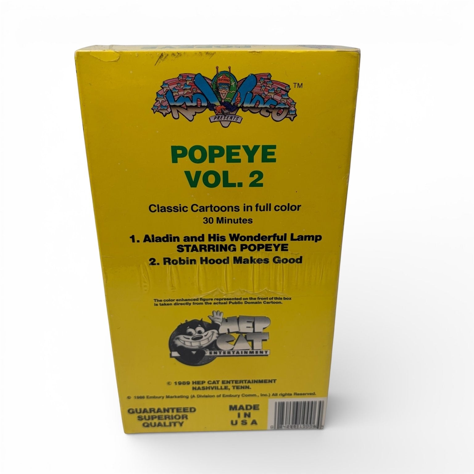 Popeye Vol. 2 VHS 1989 Animated Classic Cartoons Kid Video Hep Cat