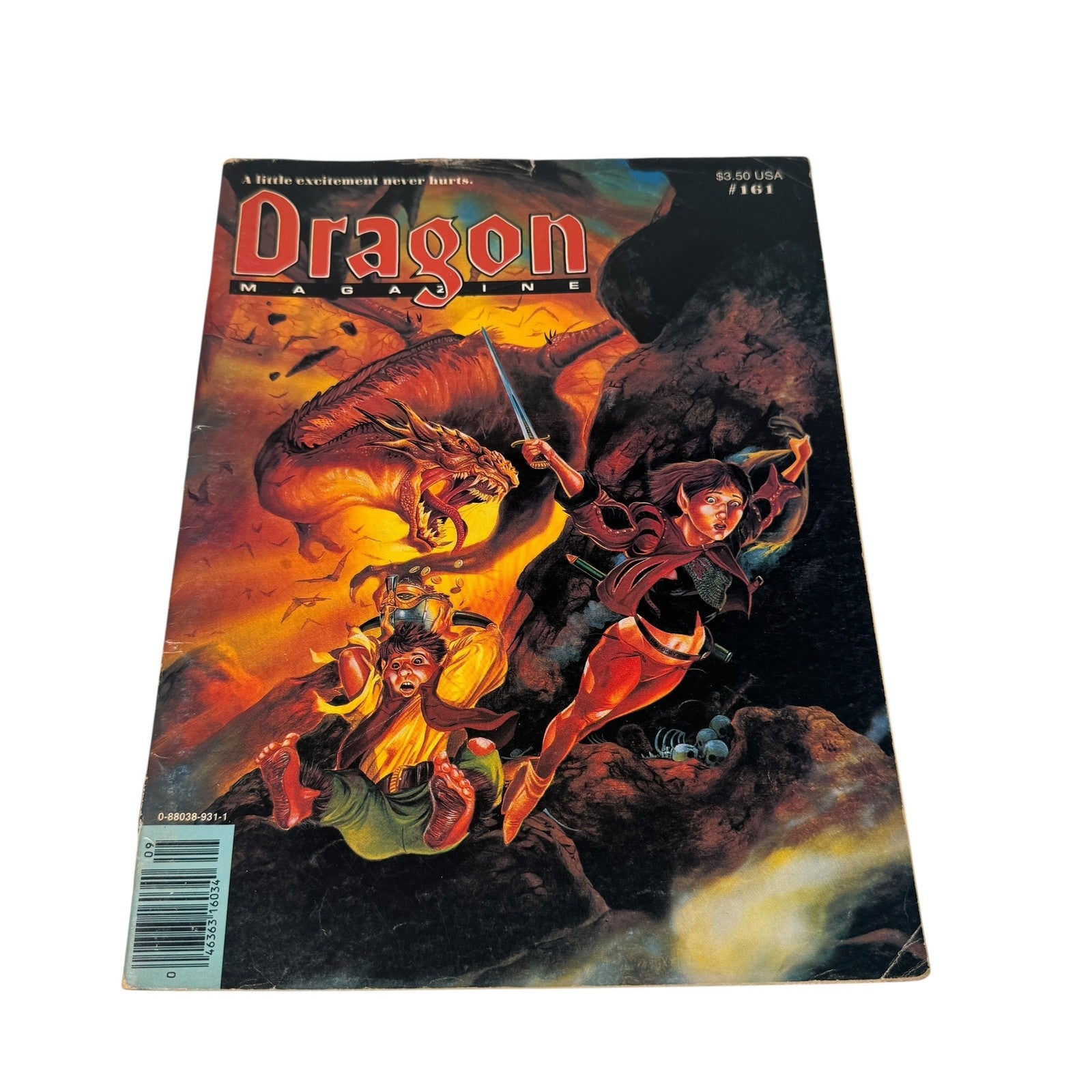 Vintage Dragon Magazine Issue #161 May 1990 TSR Dungeons & Dragons (Cover Wear)
