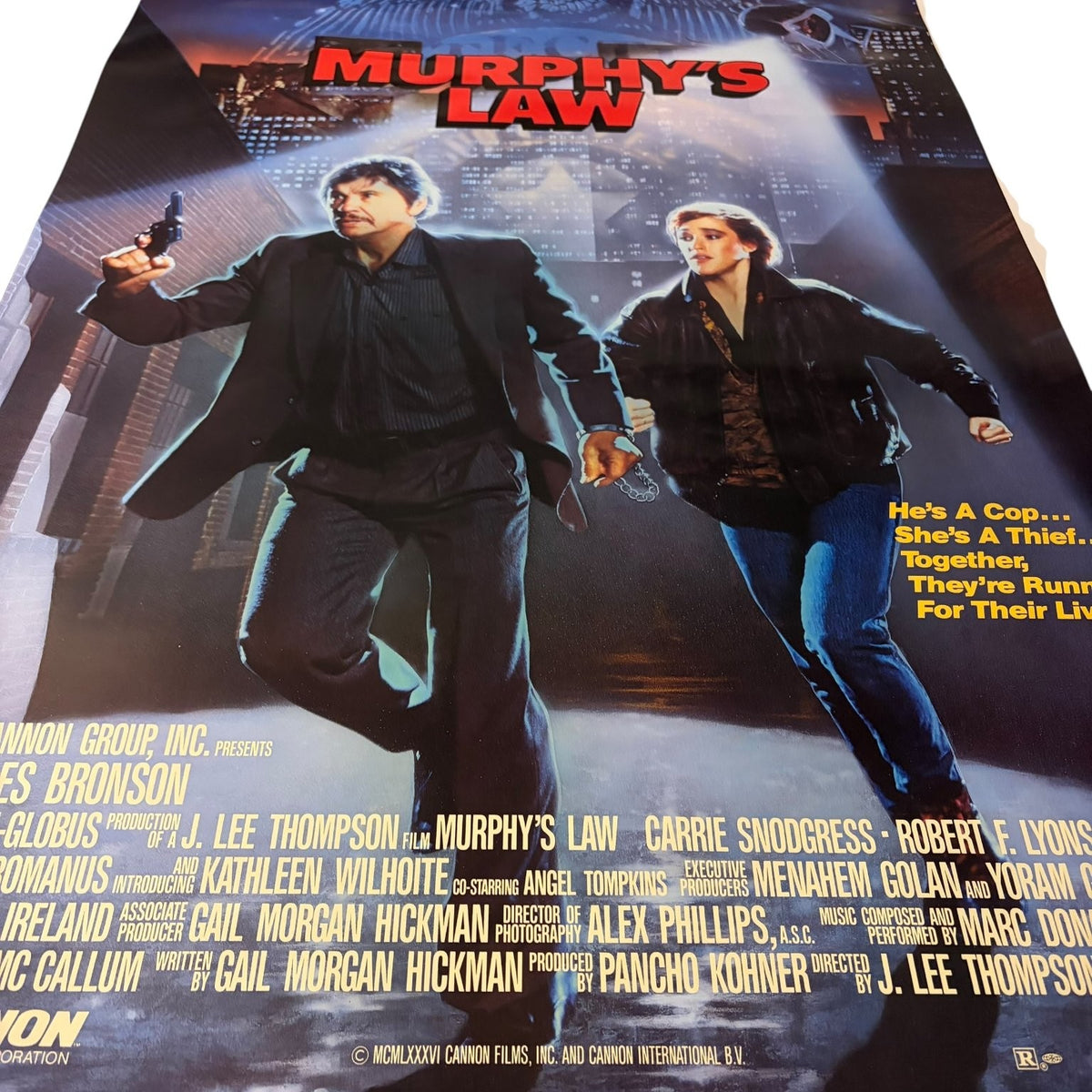 Vintage Murphy's Law 1986 One-Sheet Movie Poster Charles Bronson Action 27"x40"