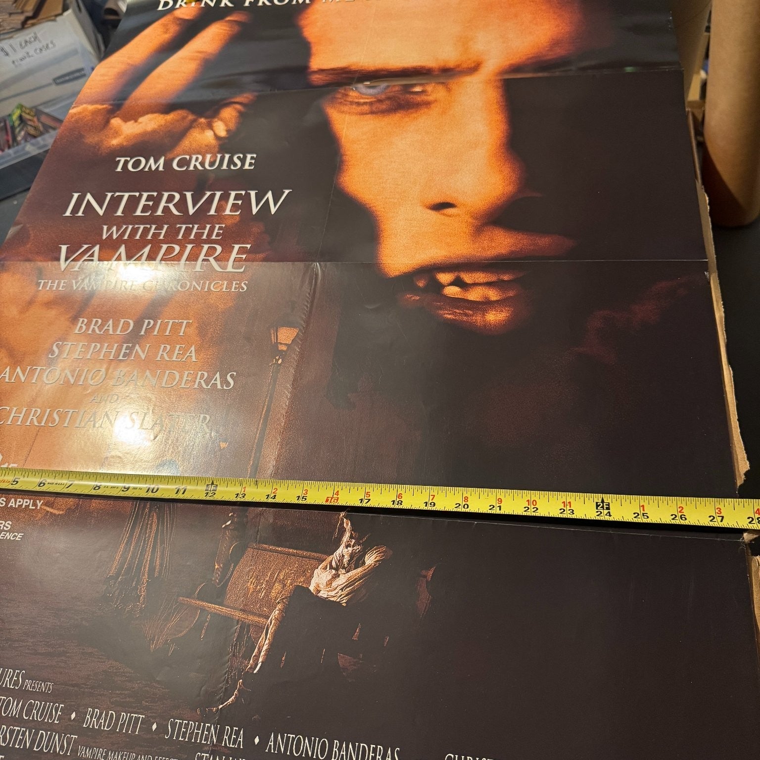 Vintage Interview With The Vampire 1994 One Sheet Movie Poster 27x40 Cruise Pitt