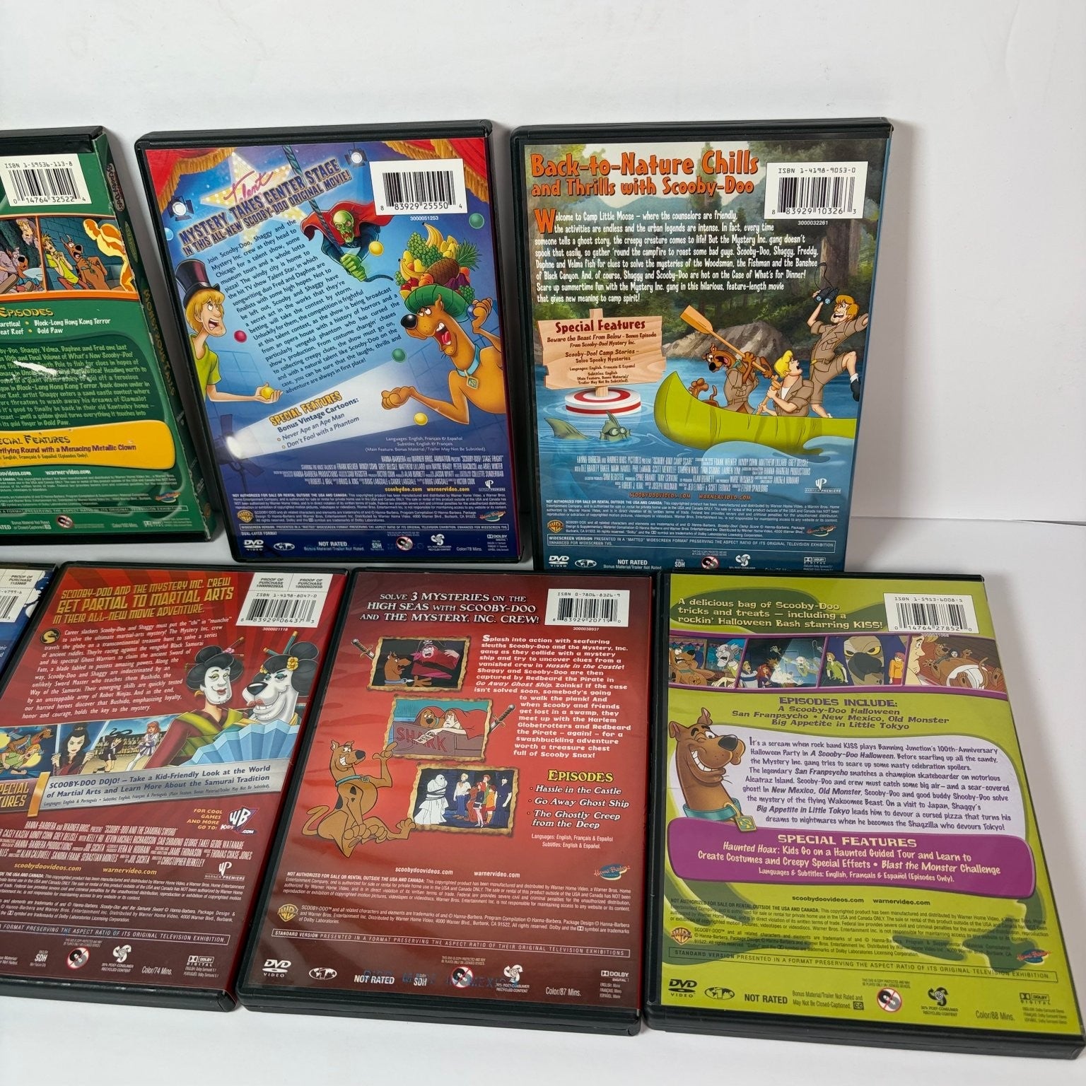 Scooby-Doo! Movie & TV Episode DVD Lot of 7 w/ Stage Fright, Camp Scare & More