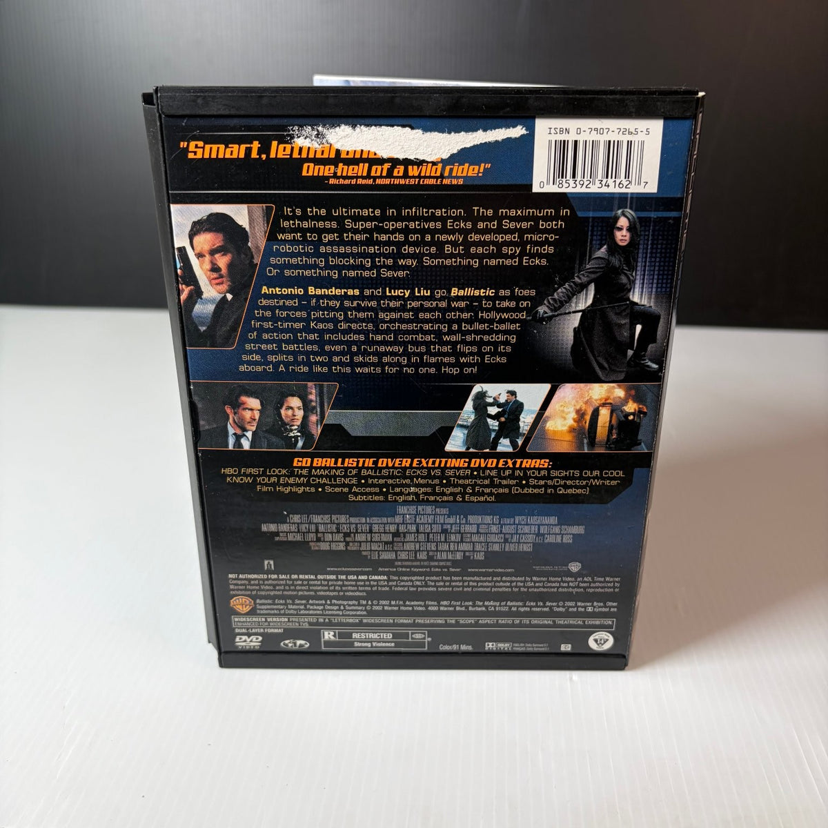 Ballistic Ecks vs. Sever DVD 2002 Antonio Banderas Lucy Liu Action Thriller