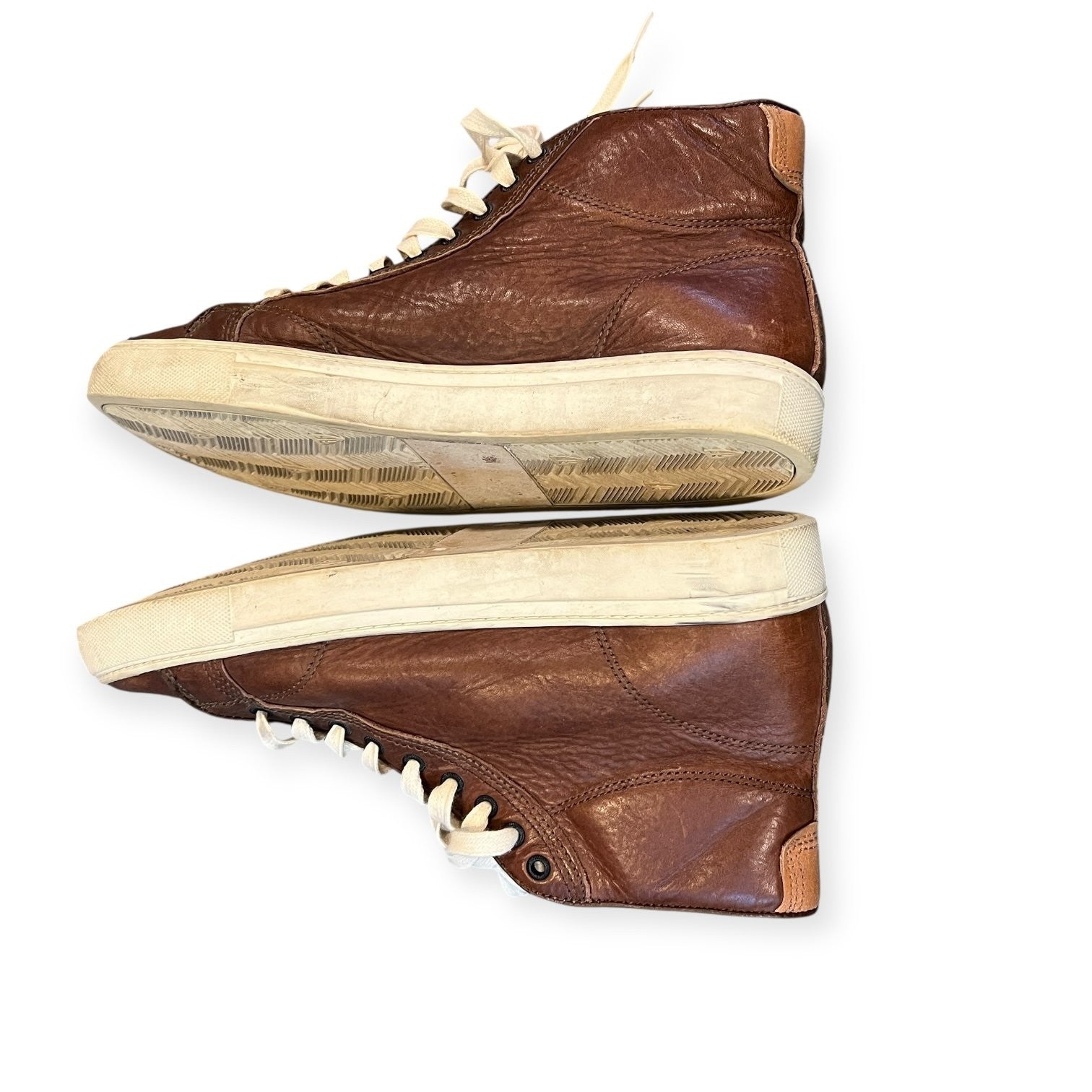 Frye Men's Casual High-Top Sneakers Brown Leather Size 10.5