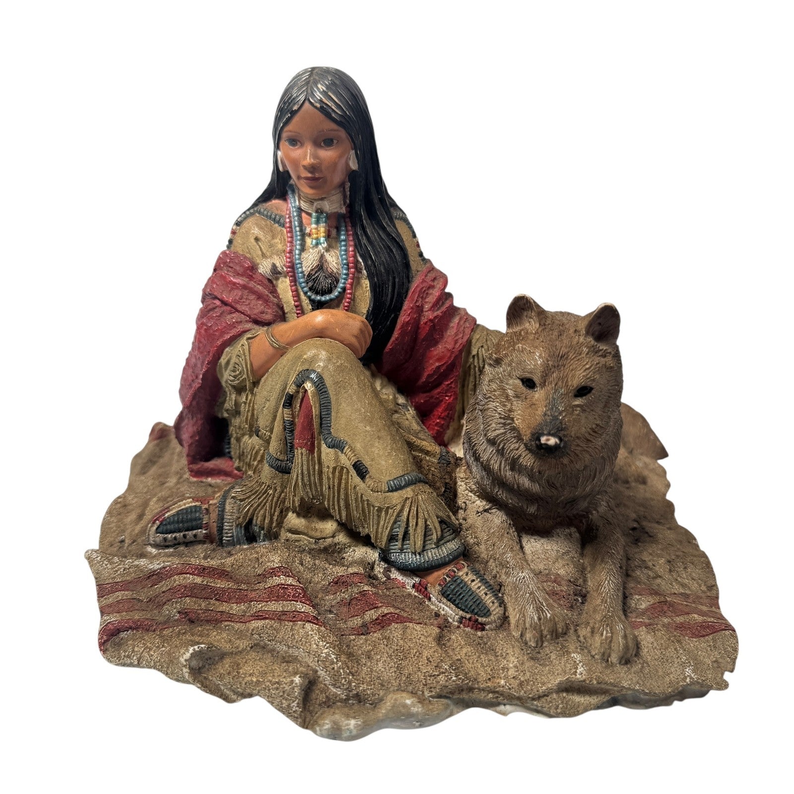 Vintage 1994 Hamilton Collection Snow Princess Sculpture Princesses Plains Wolf