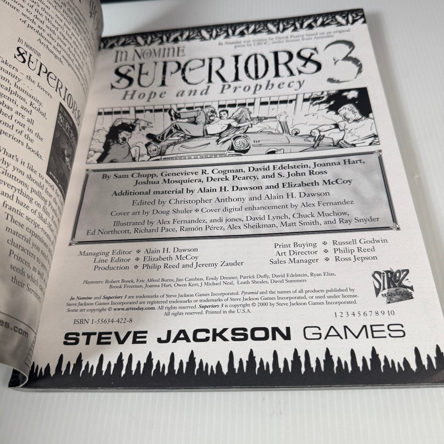 In Nomine Superiors 3 Hope and Prophecy RPG Supplement 2000 Steve Jackson