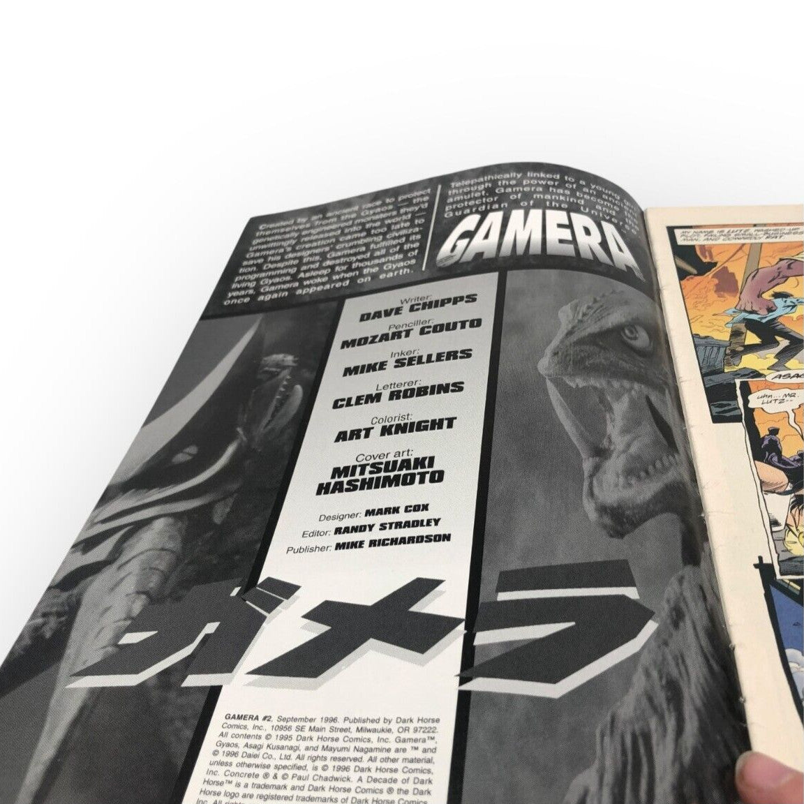 Gamera the Guardian of the Universe Dark Horse Comic Book #2 Kaiju Reader Cond.