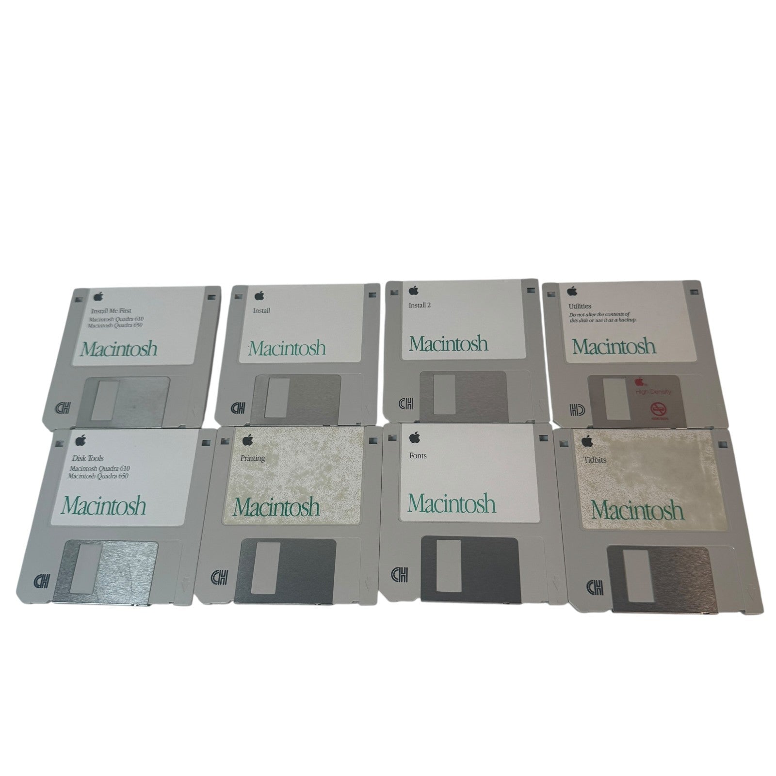 Vintage Macintosh Quadra 610 / 650 OS System Disk Install Set of 8
