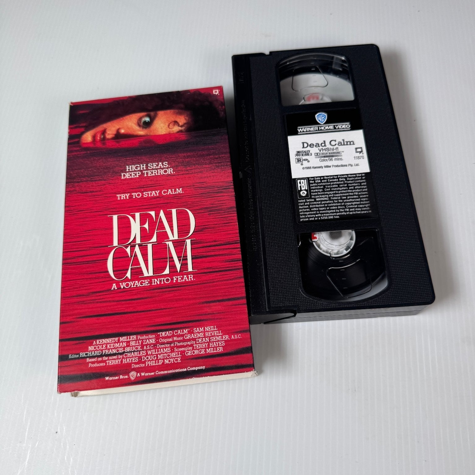 Dead Calm VHS 1989 Horror Thriller Original Release Warner Home Video