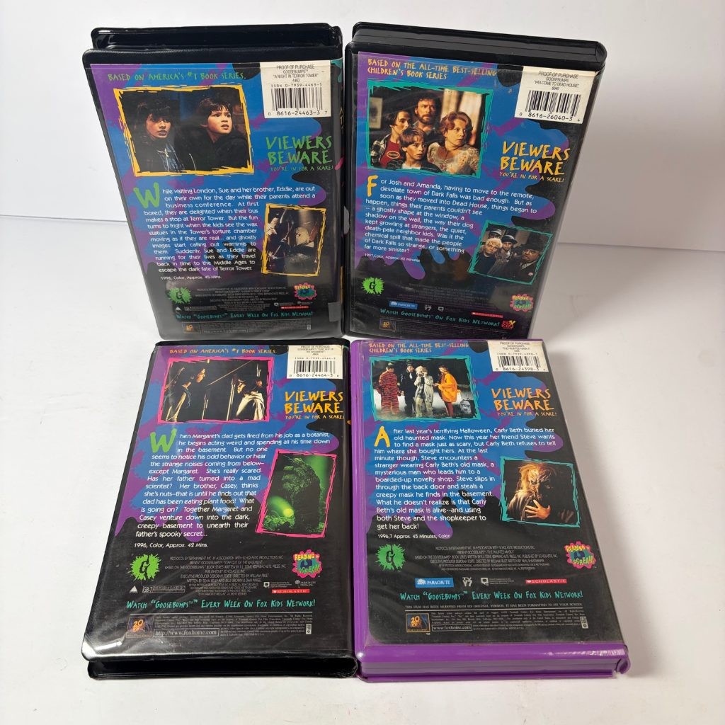 Goosebumps VHS Lot of 4 R.L. Stine Terror Tower Dead House Basement Haunted Mask