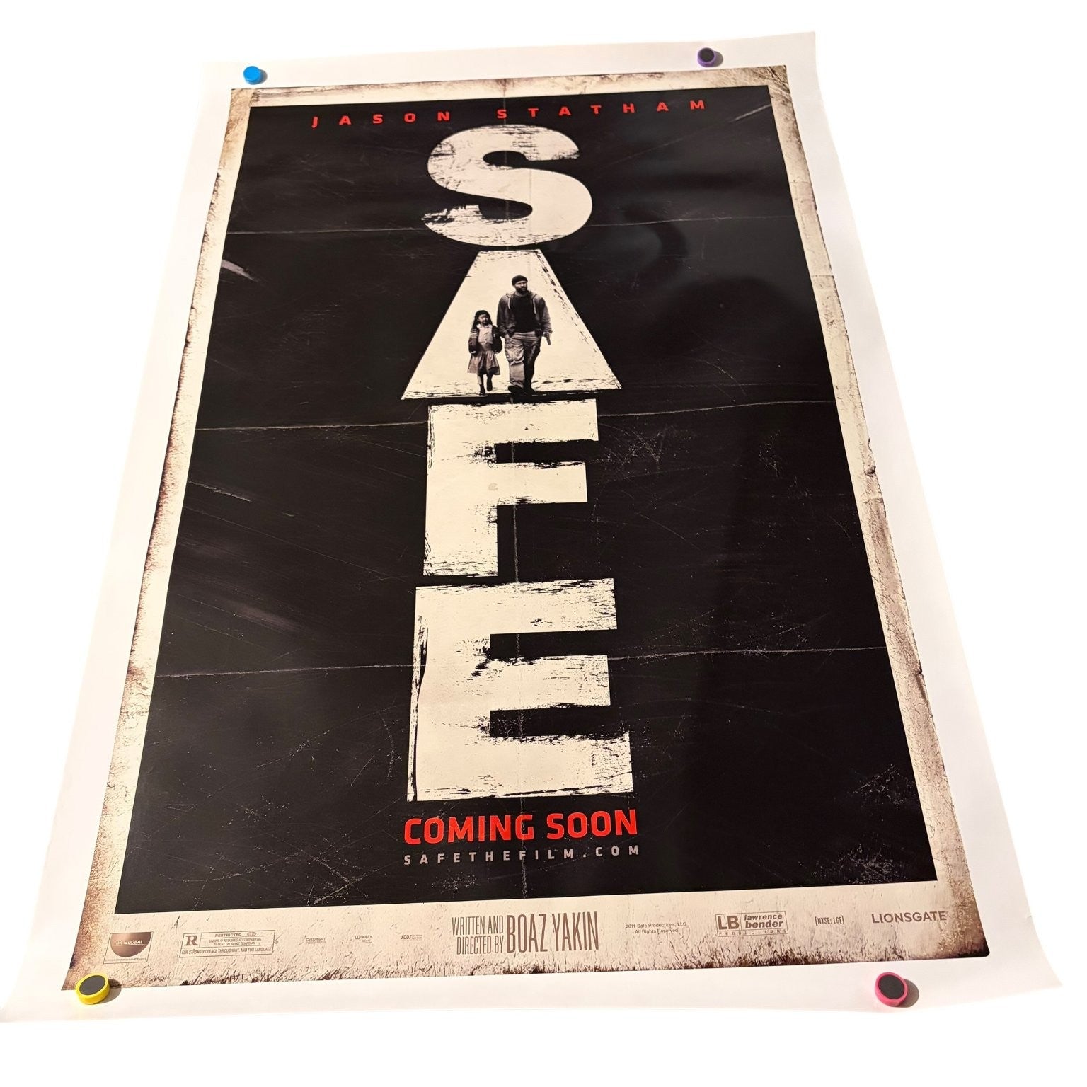 Safe 2012 Advance Teaser One Sheet Movie Poster Jason Statham Double Sided 27x40
