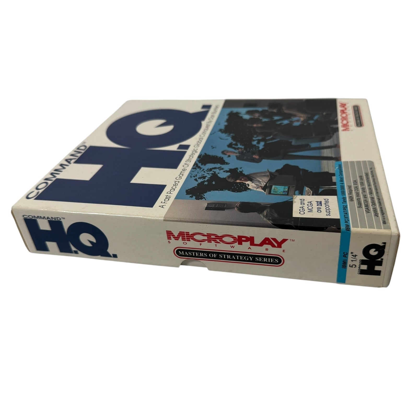 Vintage Command HQ PC Game 5.25" Disks Microplay 1990 Complete Big Box Strategy