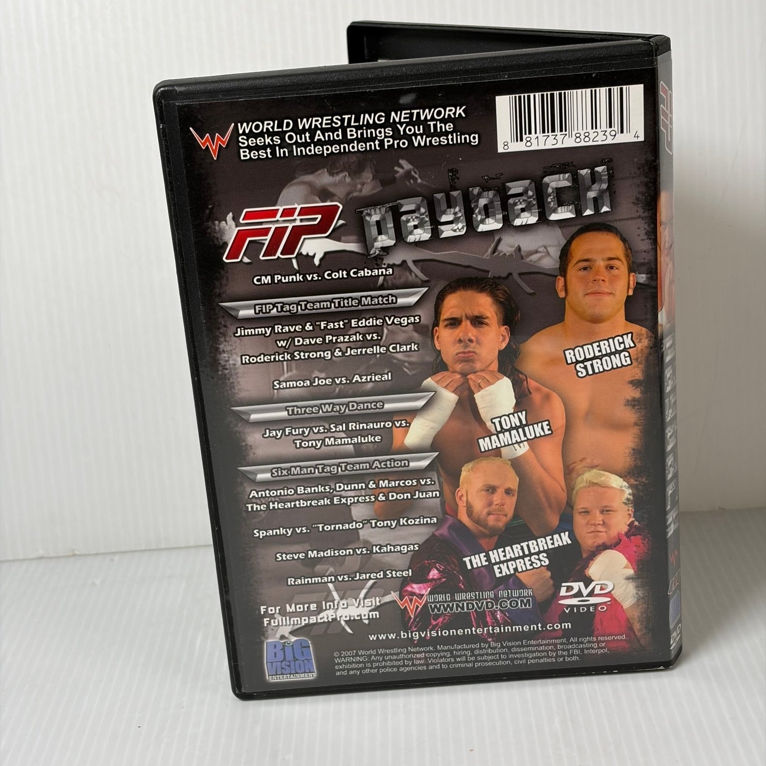 FIP Payback Episode 17 DVD 2007 CM Punk Samoa Joe Colt Cabana Roderick Strong