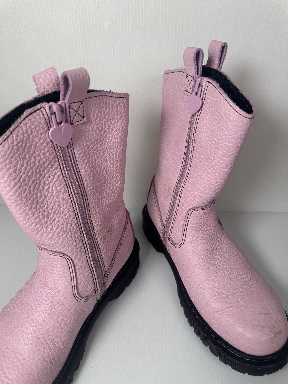 Doc Martens Bex Heart P-O Boot, Pale Pink-Black Women’s Size 5 (EU 36)