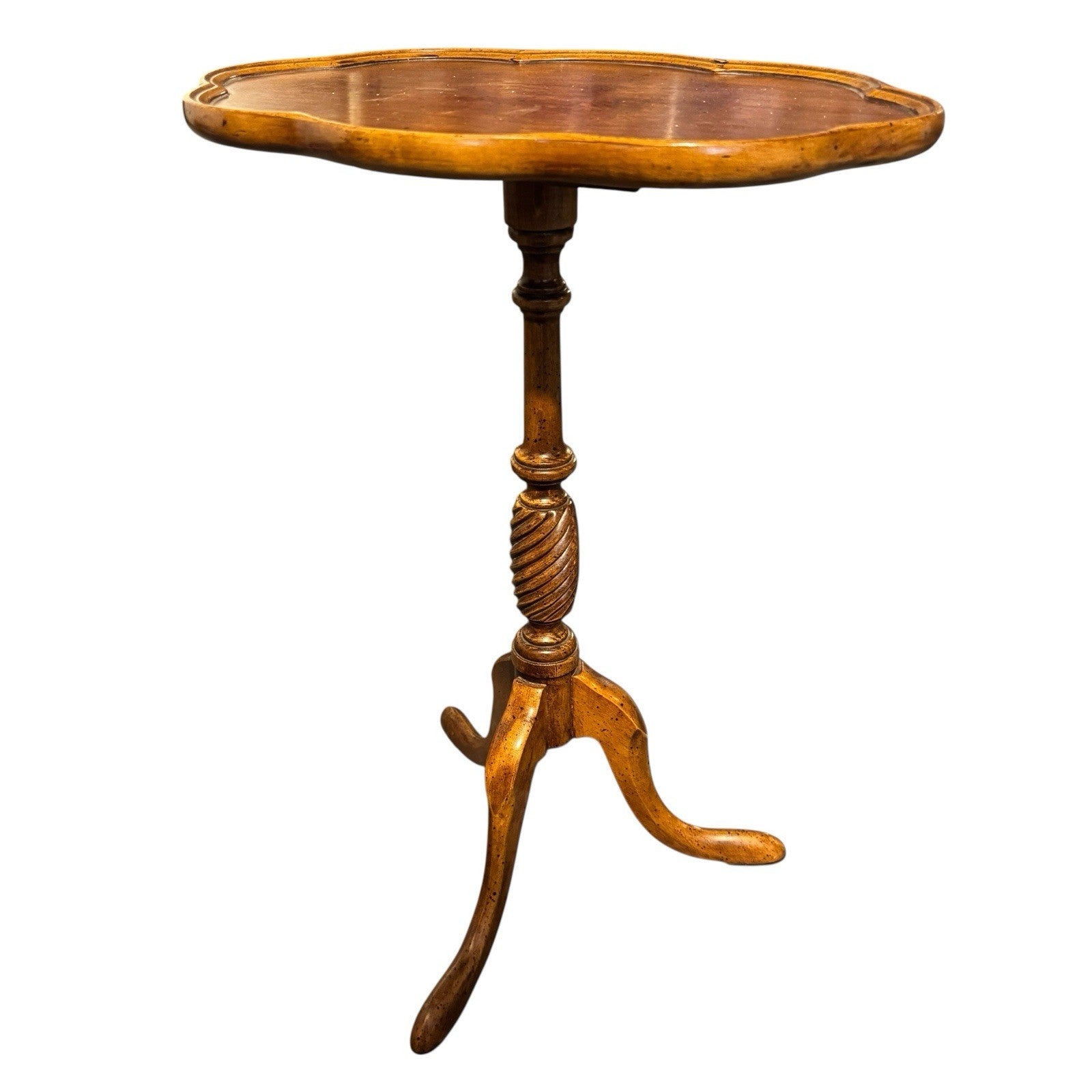 Vintage Brandt MCM Scalloped Mahogany Pie Crust Table 14x10x20