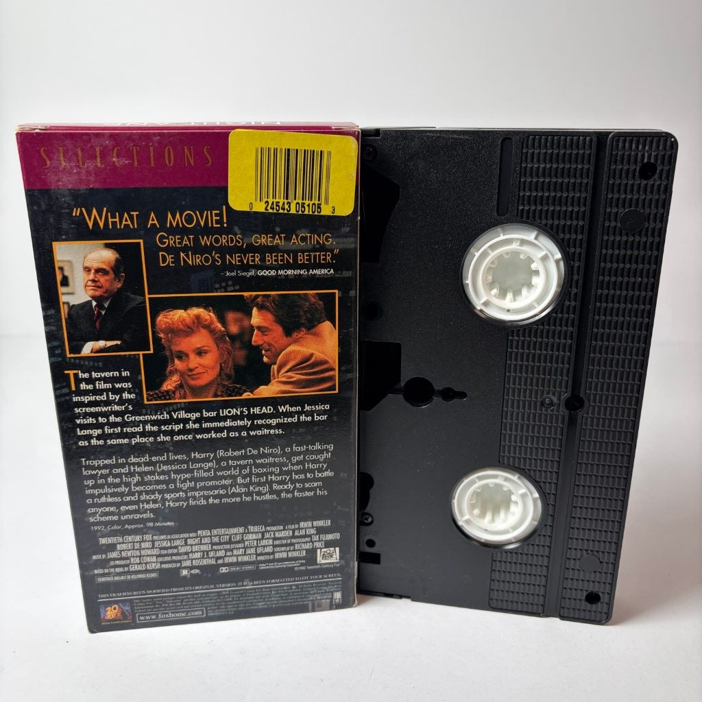 Night and the City VHS Robert De Niro Jessica Lange 20th Century Fox Selections