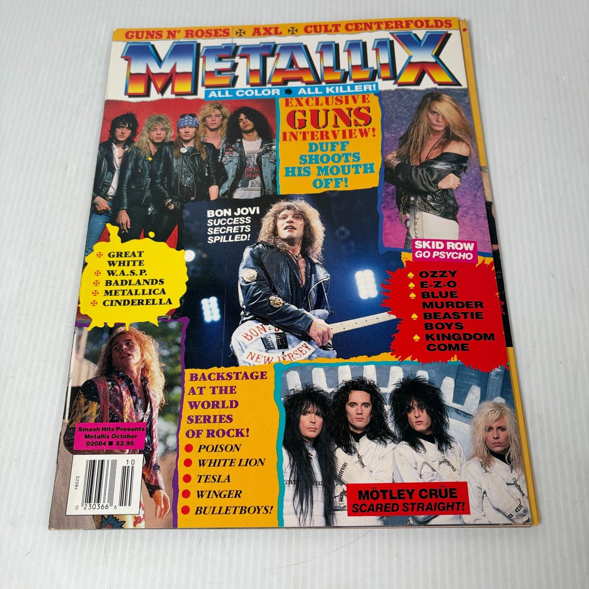 Metallix Heavy Metal Magazine October 1989 Ozzy W.A.S.P w/ Calendar & Poster