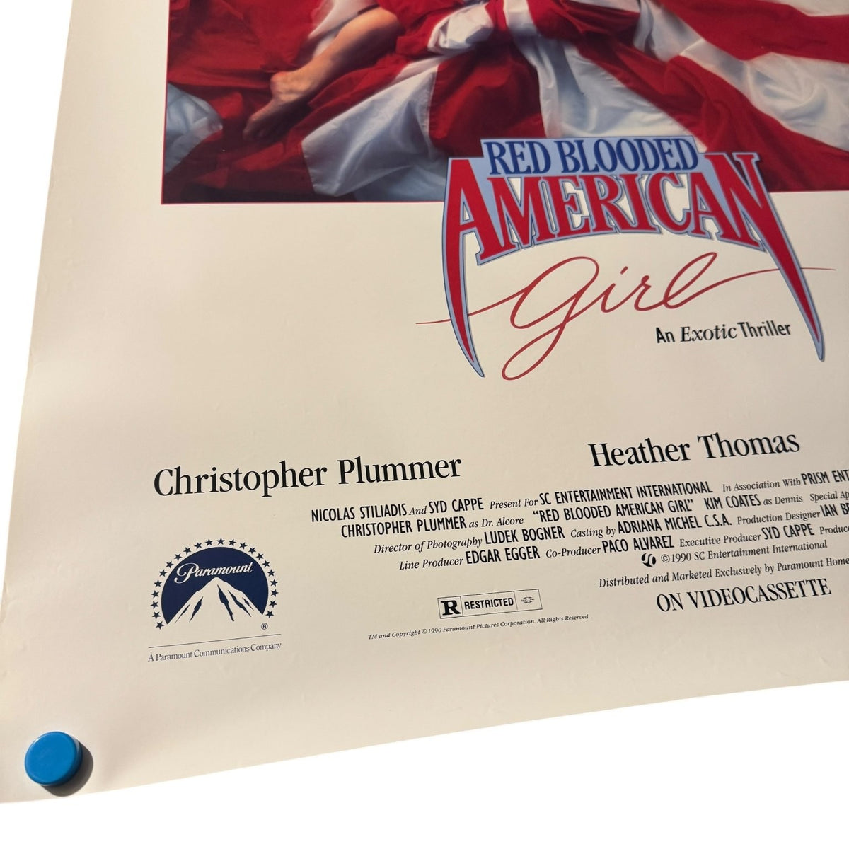 Vintage Red Blooded American Girl 1990 Horror Vampire Movie Video Store Poster