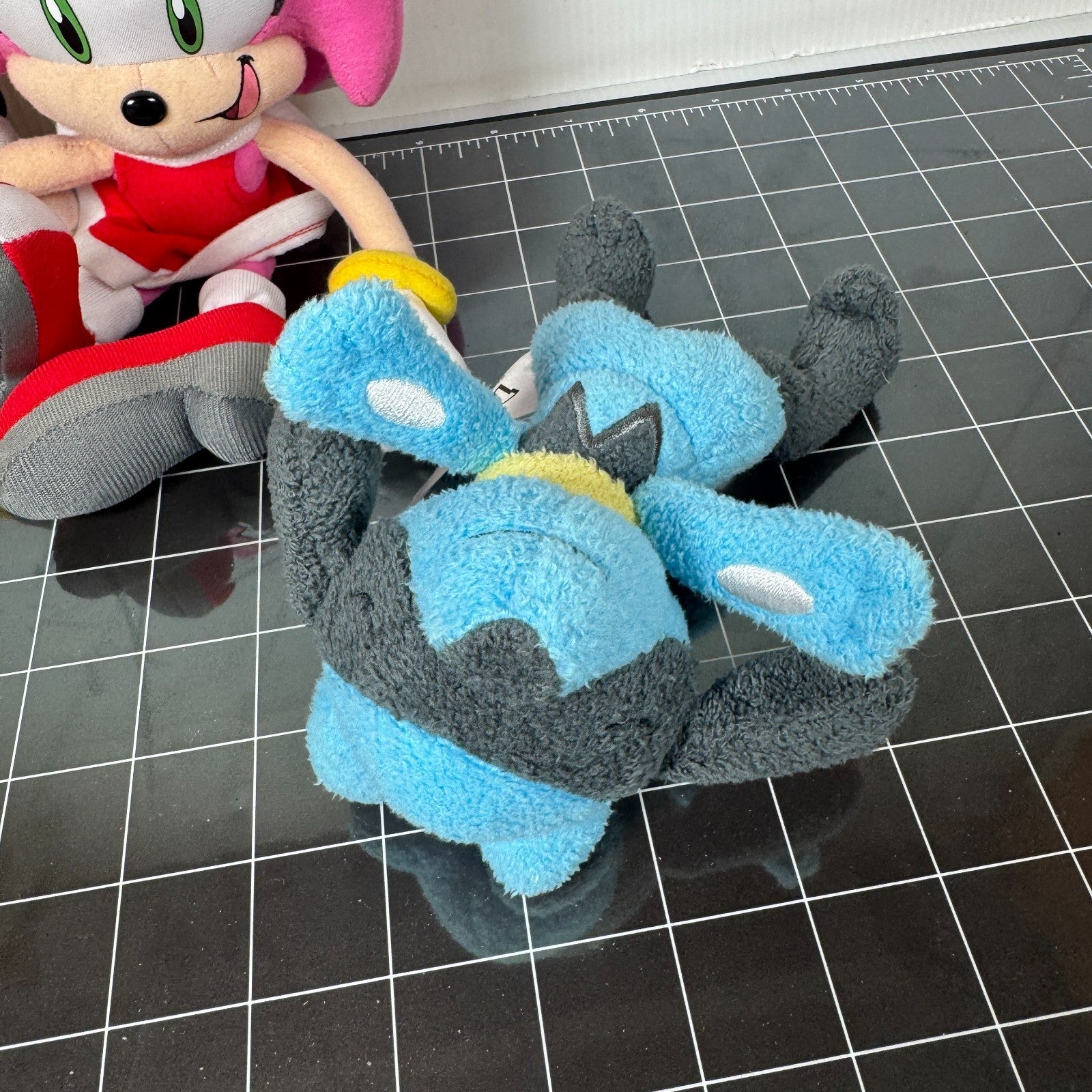 Mixed Video Game Plush Lot Yoshi, Cat Luigi, Lucario Pokemon, and Amy Rose 10"