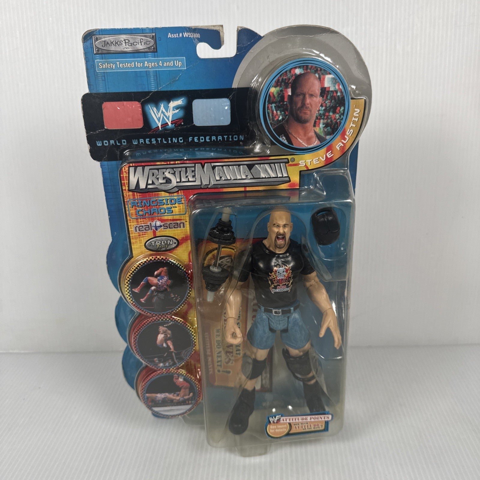 WWF WrestleMania XVII Ringside Chaos Steve Austin Wresting Figure Jakks Pacific