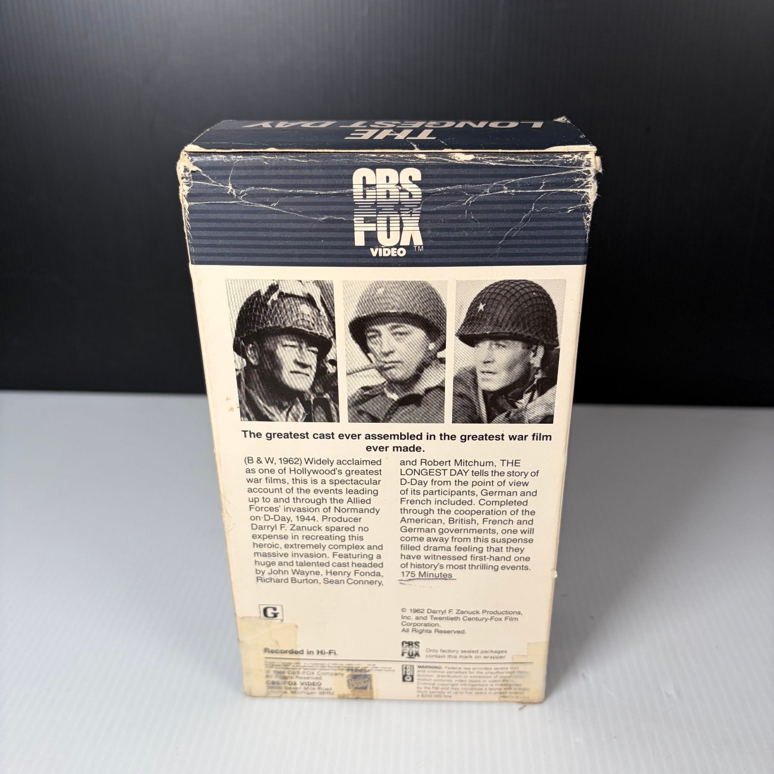 The Longest Day VHS 1962 War Classic 2-Part CBS Fox Video