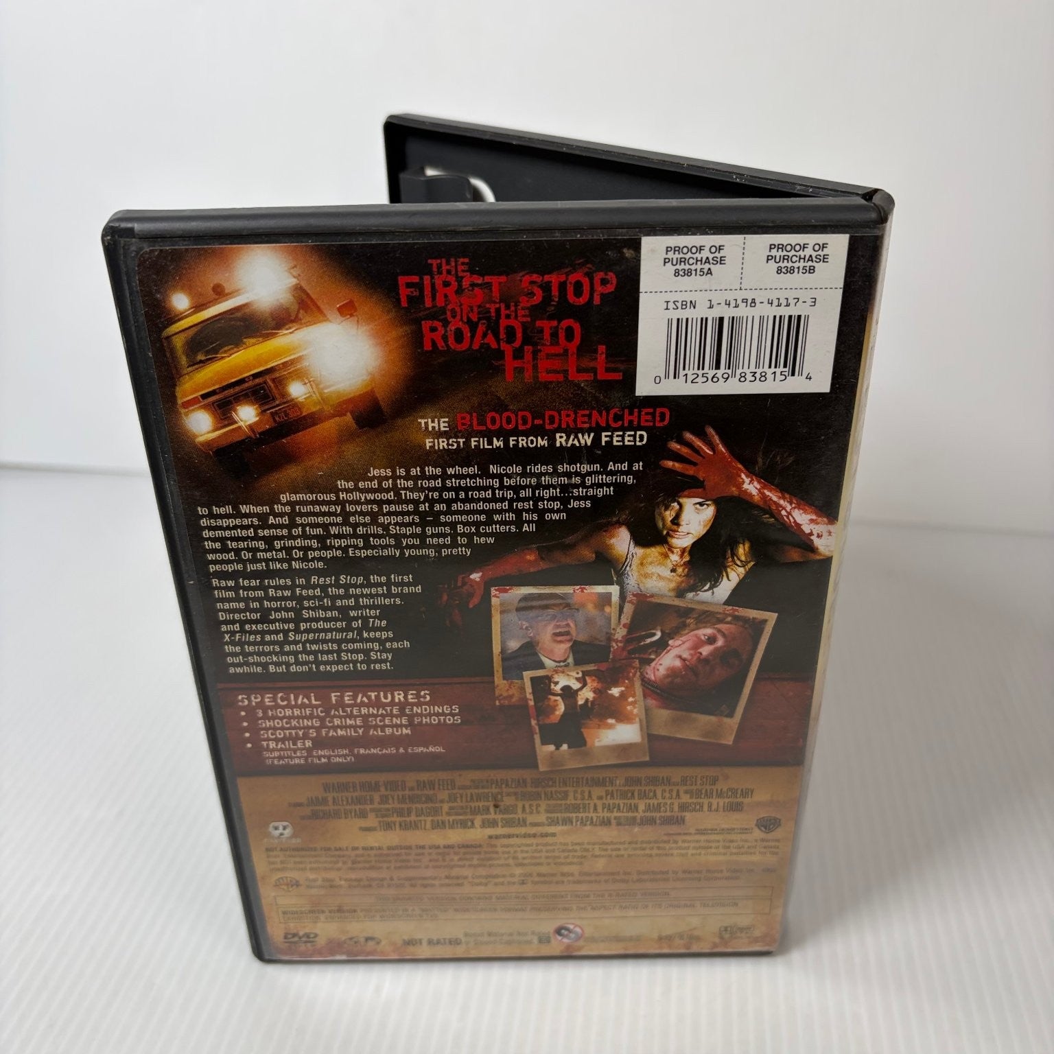 REST STOP DEAD AHEAD DVD 2006 Unrated John Shiban Jaimie Alexander Horror Film