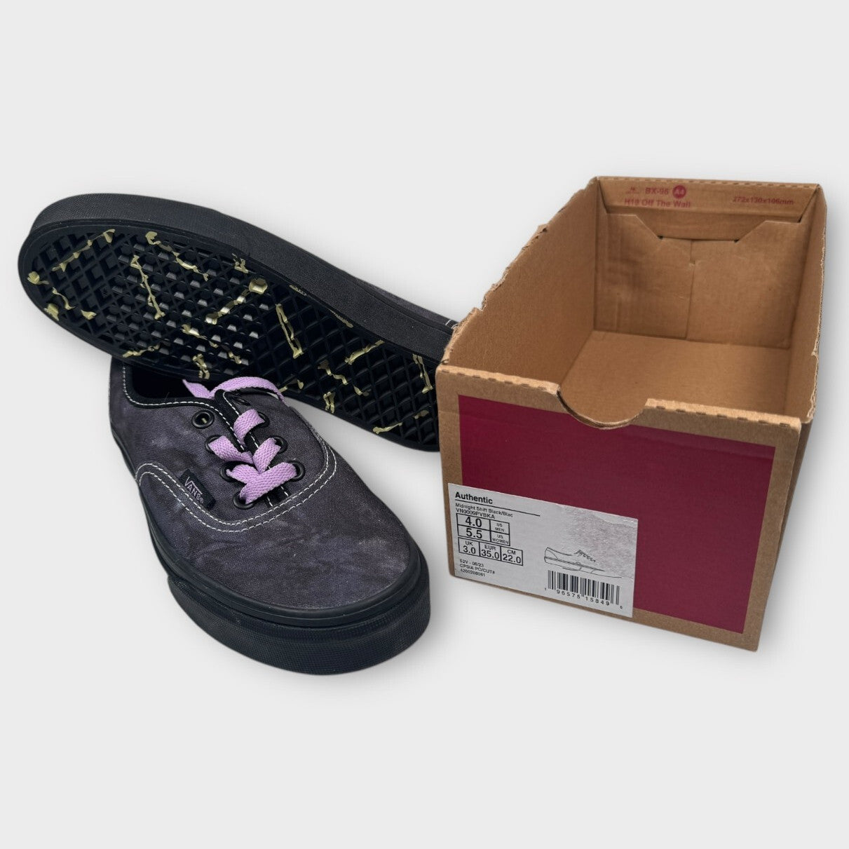 Vans Authentic Midnight Shift Black Skate Shoes Womens Size 5.5 / Mens Size 4