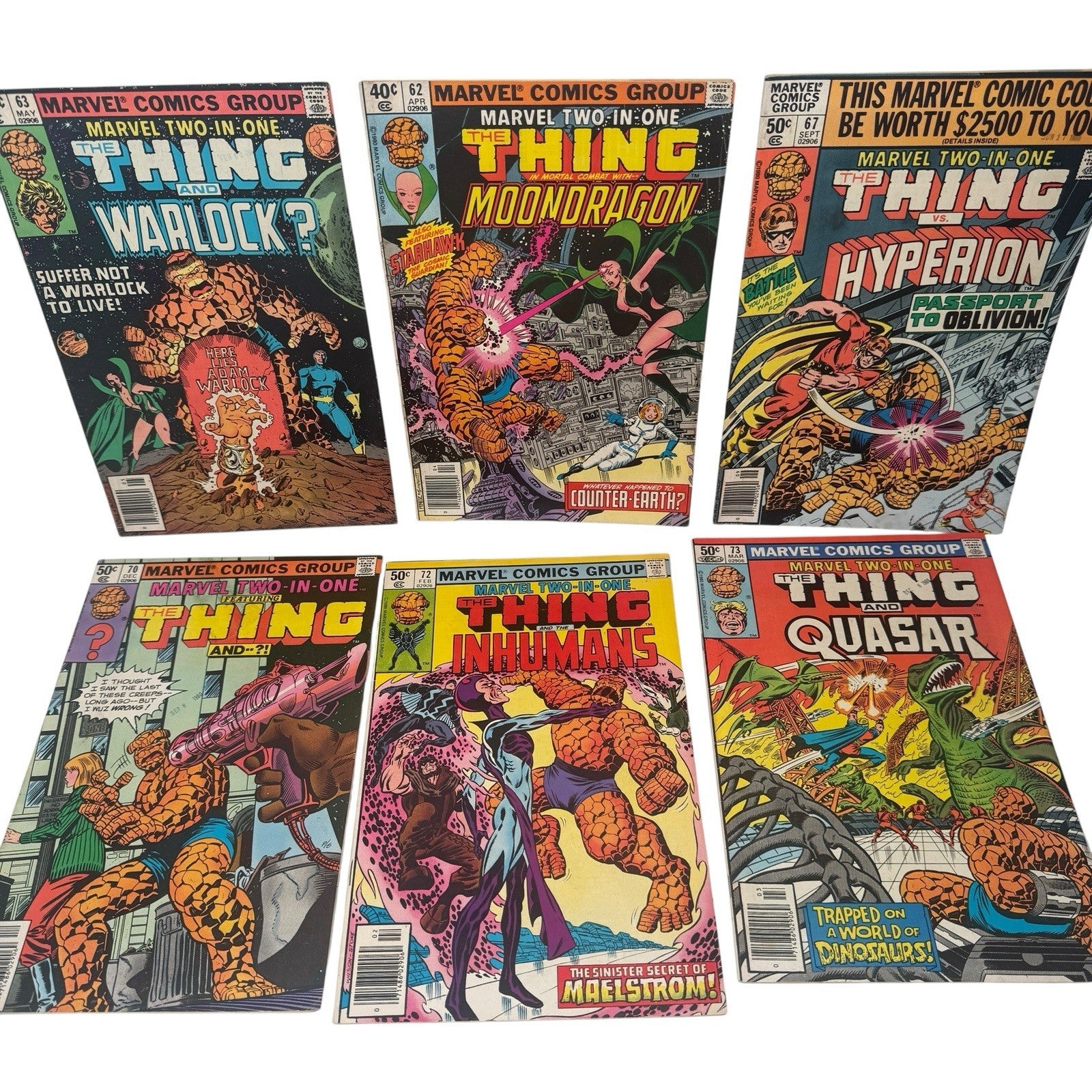 Marvel Comics 2 In 1 The Thing Mixed Lot Of Comics 62, 63, 67, 70, 72-74, 76-78