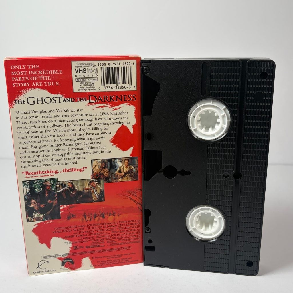 The Ghost and the Darkness VHS Michael Douglas Val Kilmer 1996 Paramount