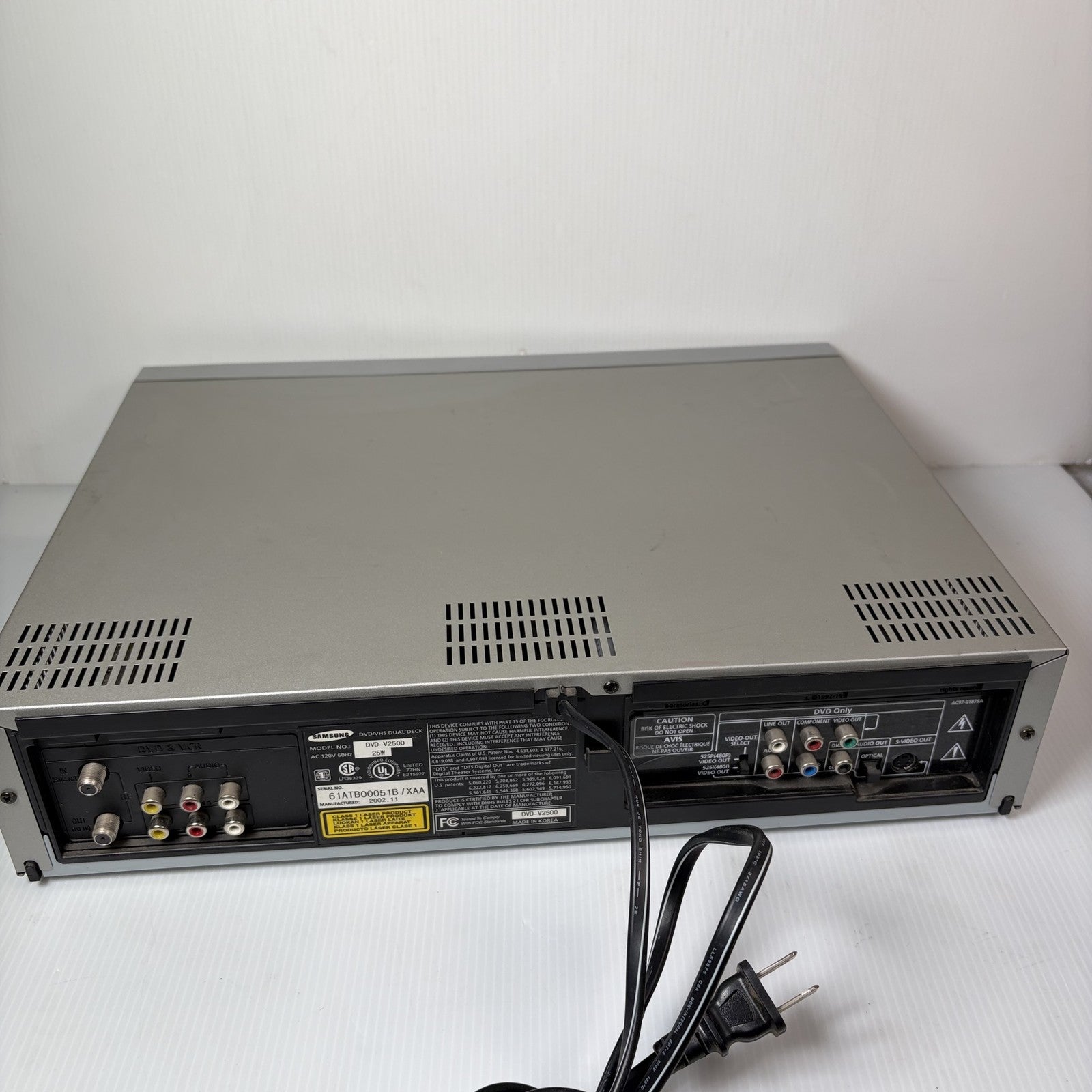 Samsung DVD-V2500 VCR Combo Deck ONLY VCR WORKING As Is