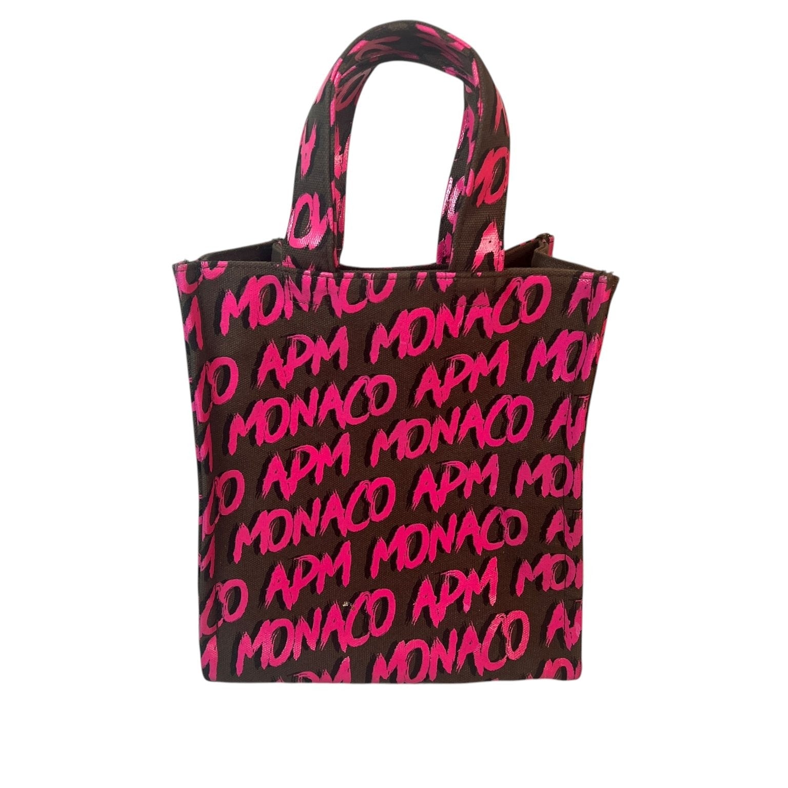 APM Monaco Women's Canvas Tote Pink Logo