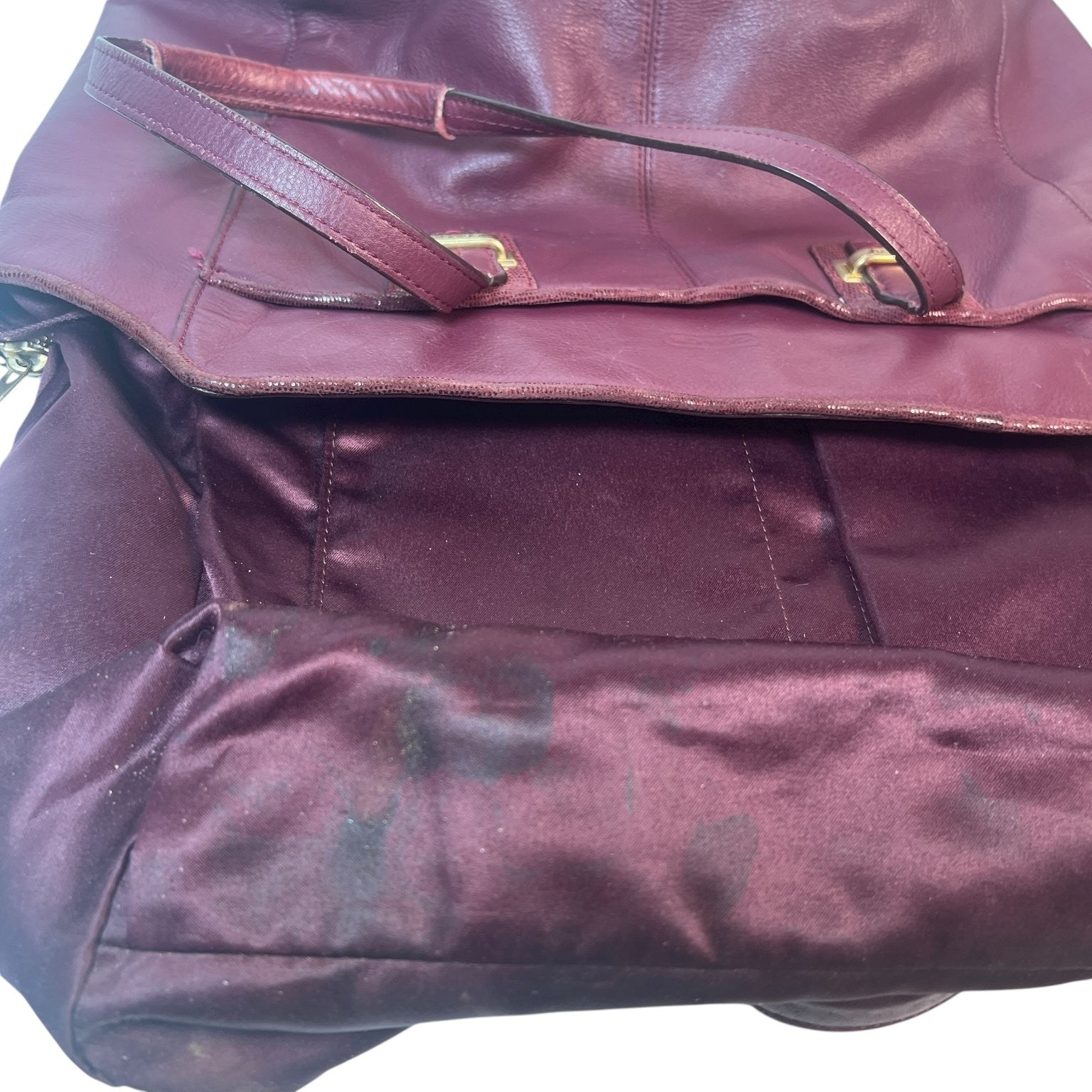 Coach Taylor Leather Alexis Carryall Tote Satchel Shoulder Bag Burgundy F25941