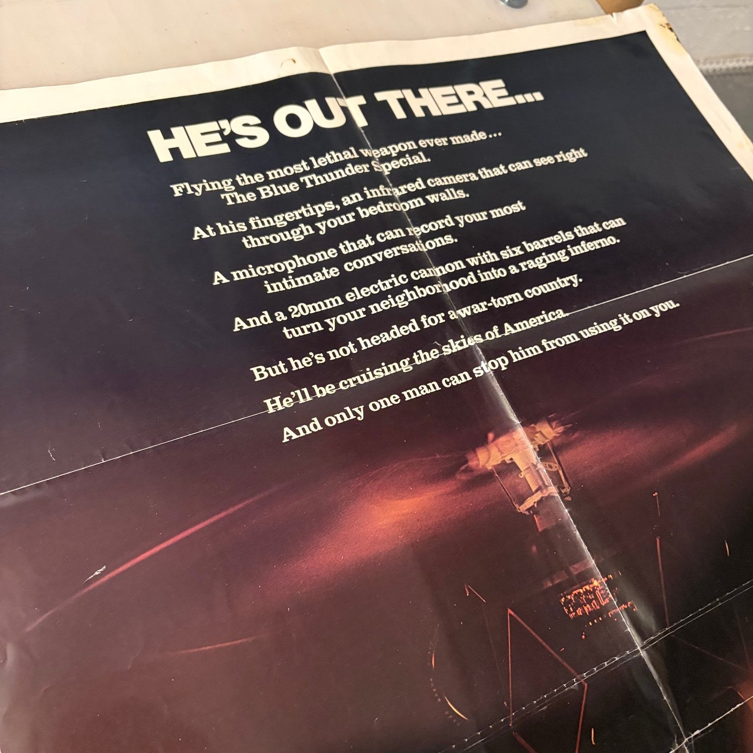 Blue Thunder 1983 One Sheet Movie Poster Roy Scheider Columbia Pictures Action