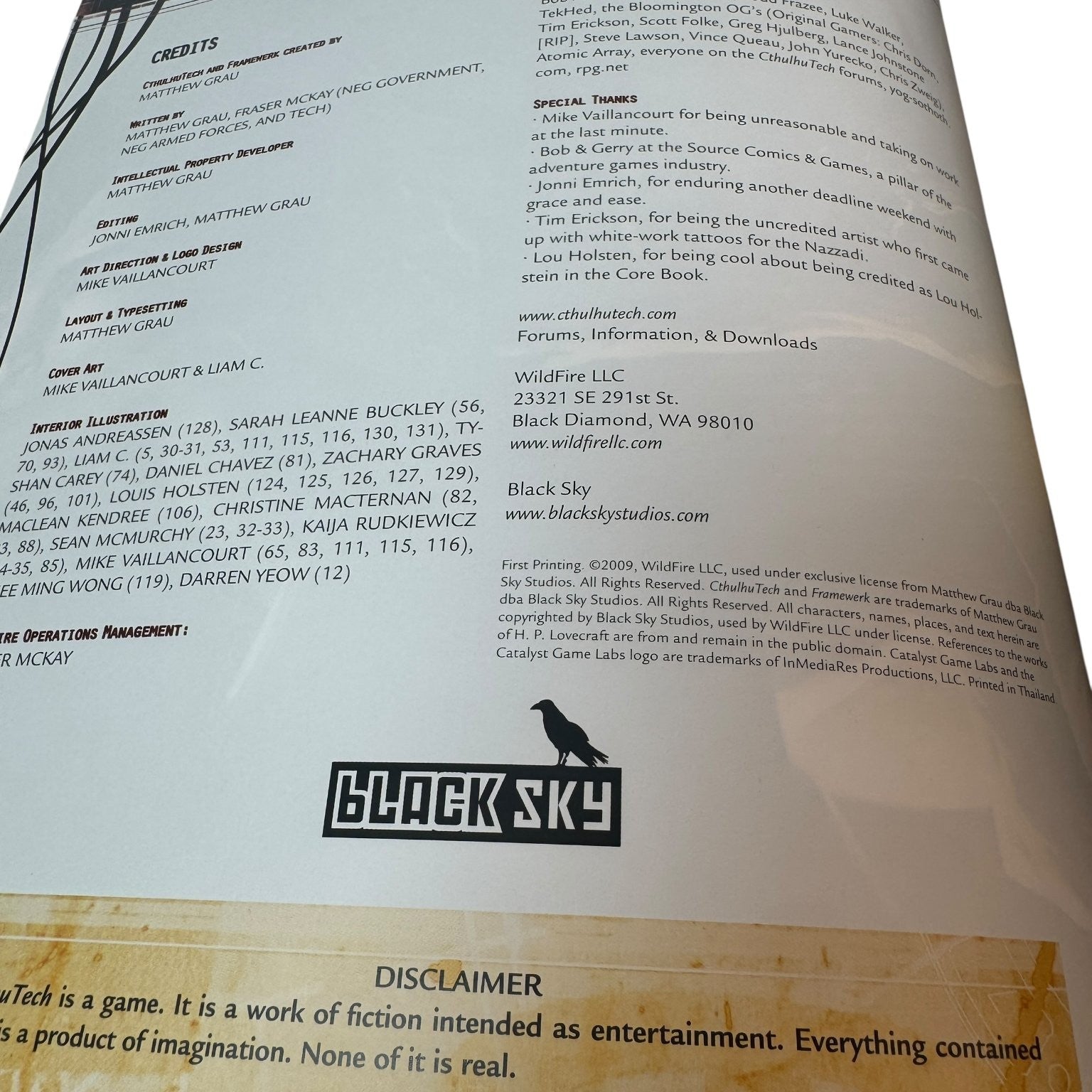 Cthulhu Tech Mortal Remains RPG Core Book 2009 Catalyst Game Labs Hardcover