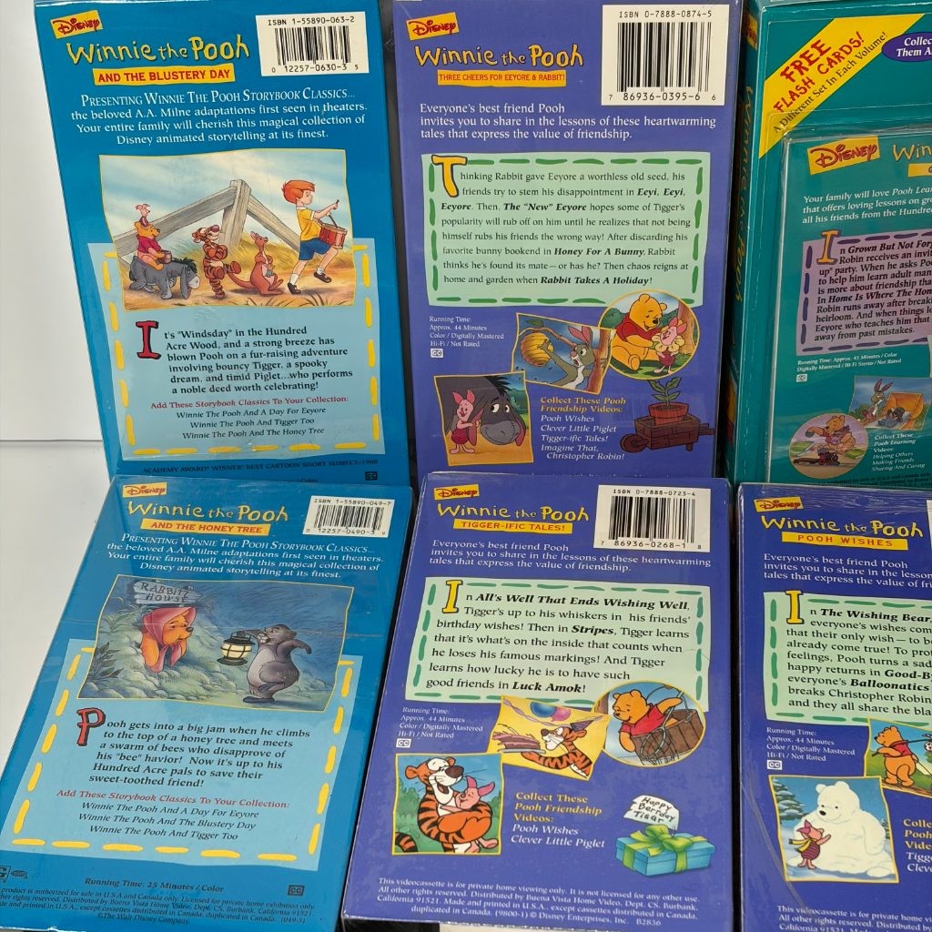 Disney Winnie the Pooh VHS Lot of 11 Sealed Tigger Movie Storybook Friendship
