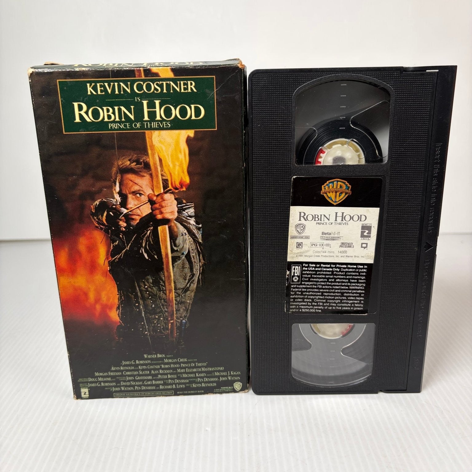 Robin Hood Prince of Thieves VHS 1991 Adventure Kevin Costner Warner Home Video