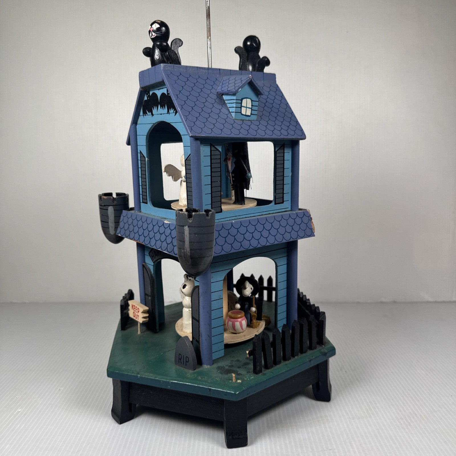 Vintage 1980s Happy Halloween Haunted House Candle Carousel AS IS