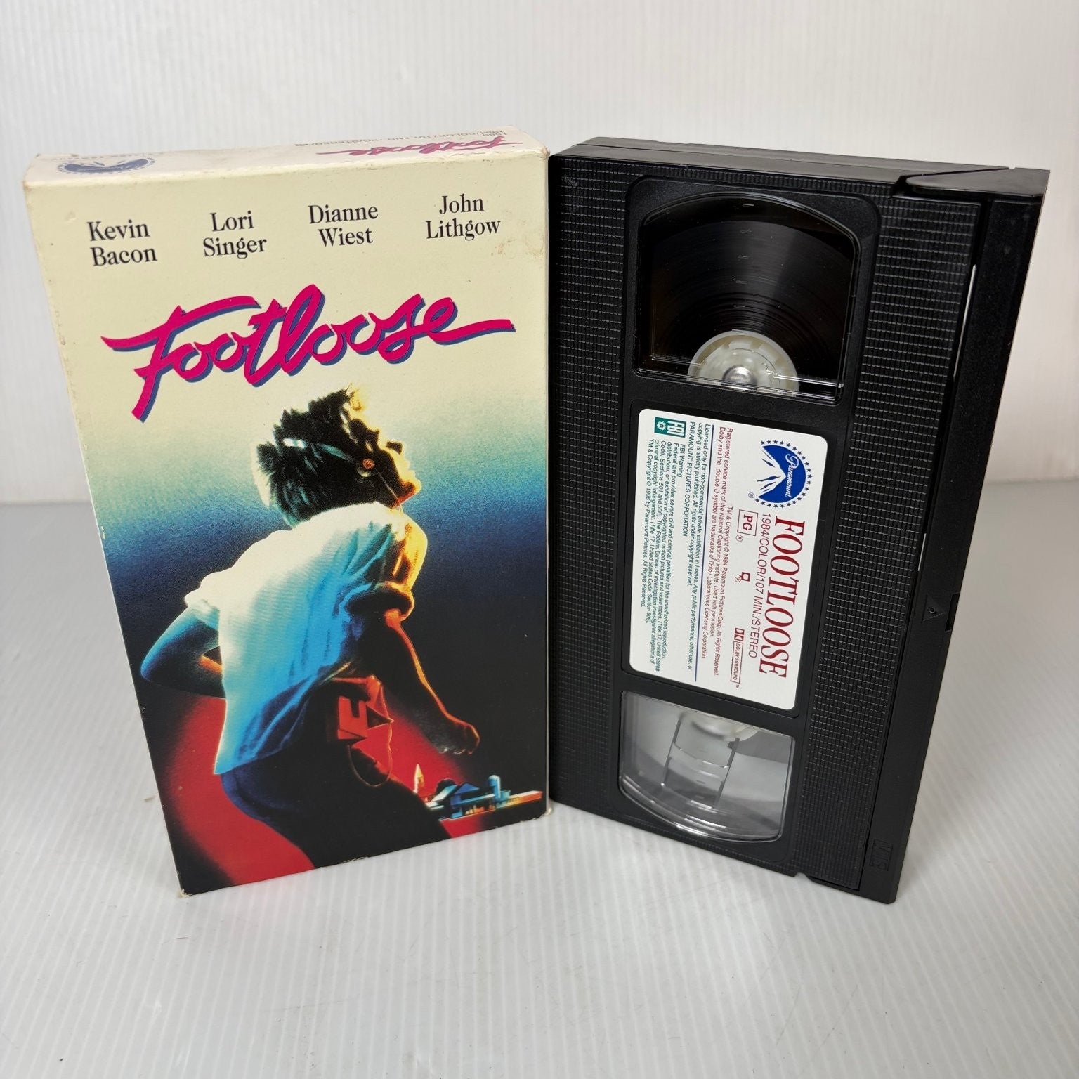 Footloose VHS 1984 Musical Drama Kevin Bacon Paramount Original Release Hi-Fi