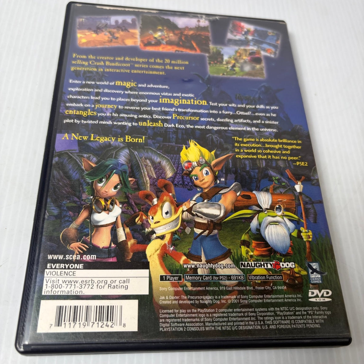 Jak and Daxter: The Precursor Legacy PlayStation 2 Video Game Action Adventure