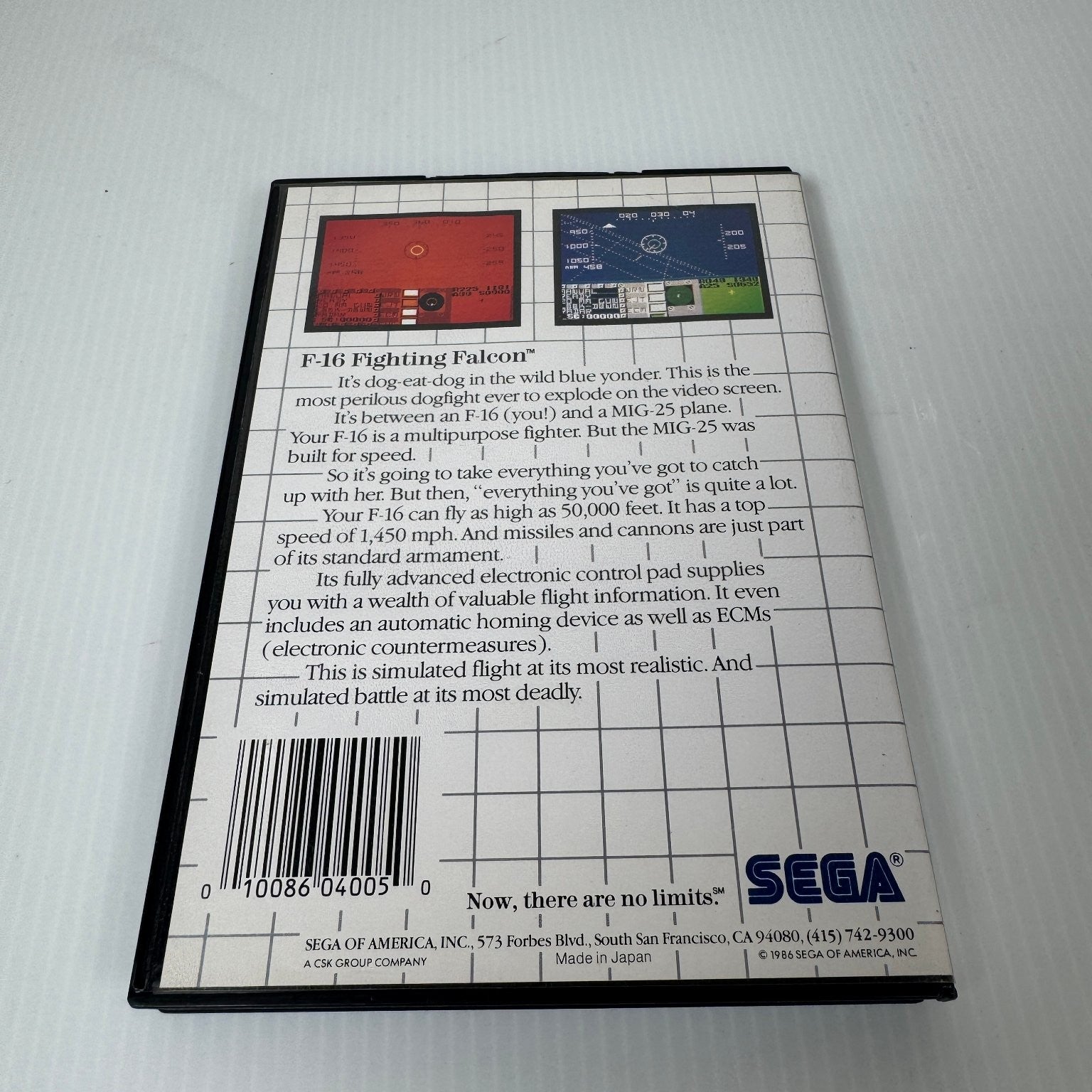 F-16 Fighting Falcon Sega Master System Classic Flight Simulator Complete CIB