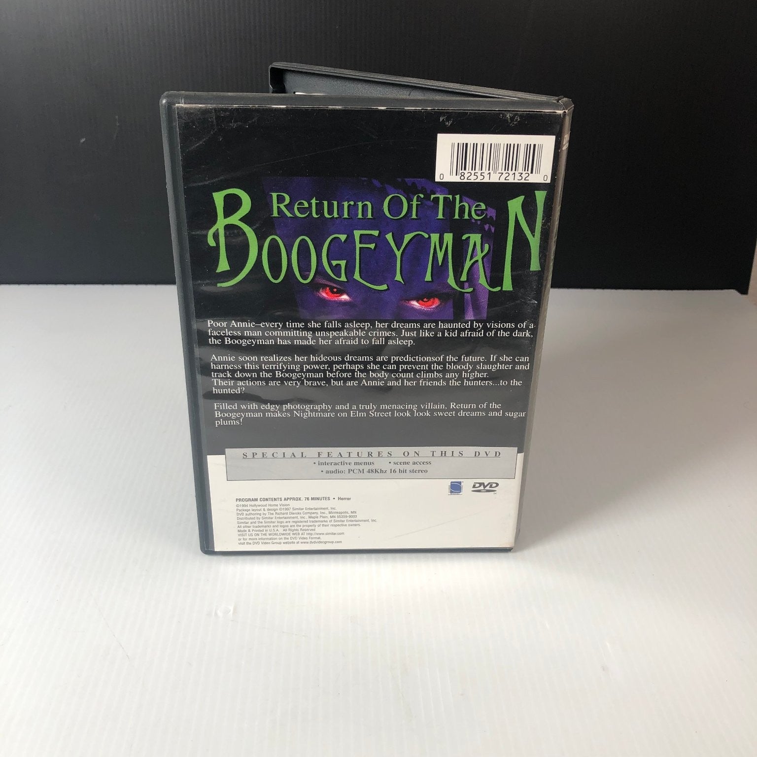 Return of the Boogeyman DVD 1994 Horror Slasher Special Features