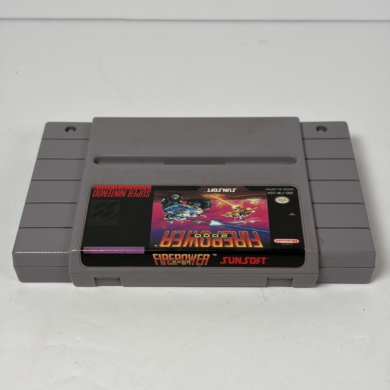 Firepower 2000 Super Nintendo SNES Game Cartridge Sunsoft Shooter Authentic