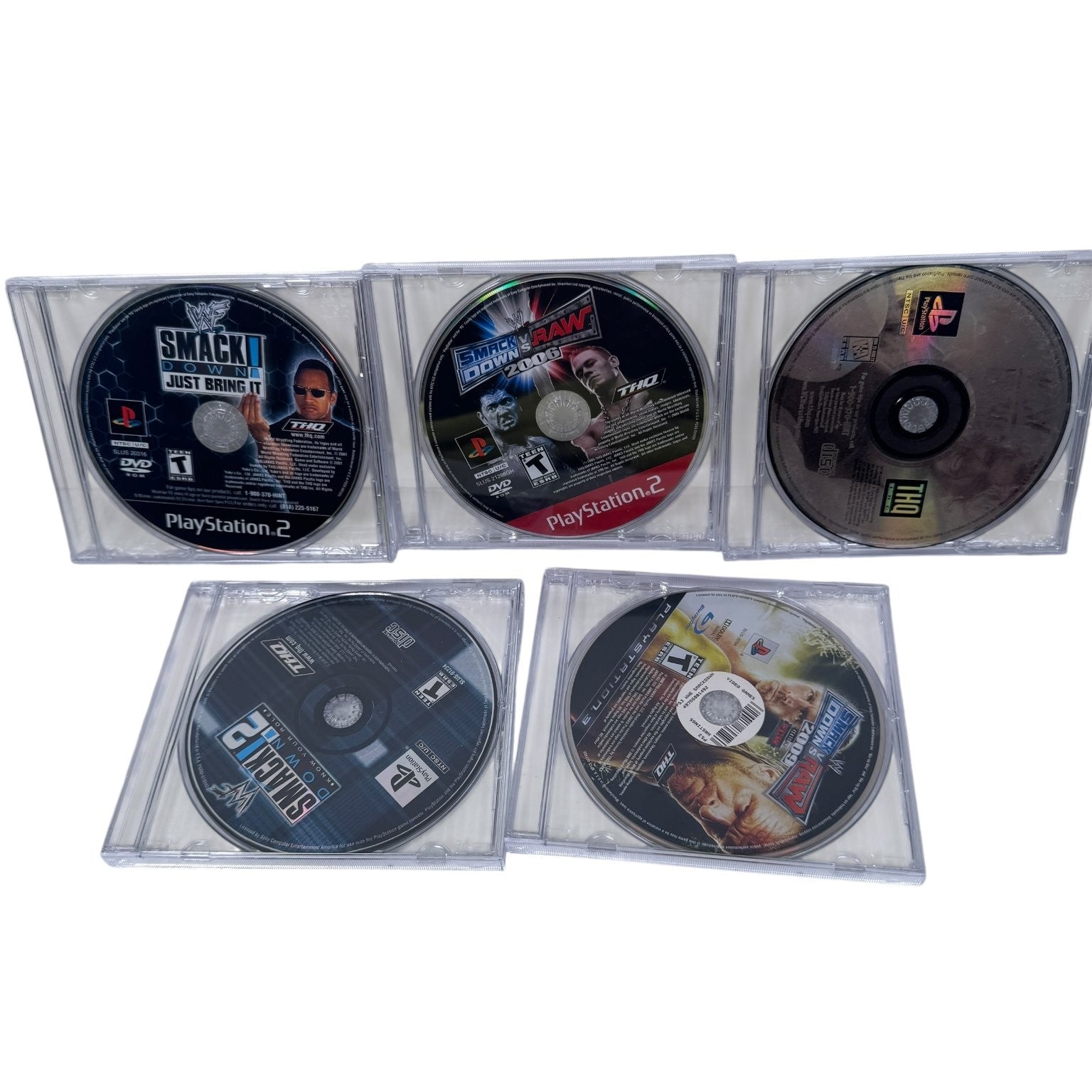 Playstation Wrestling Game Lot of 5 PS1 PS2 PS3 Smackdown Just Bring It & More