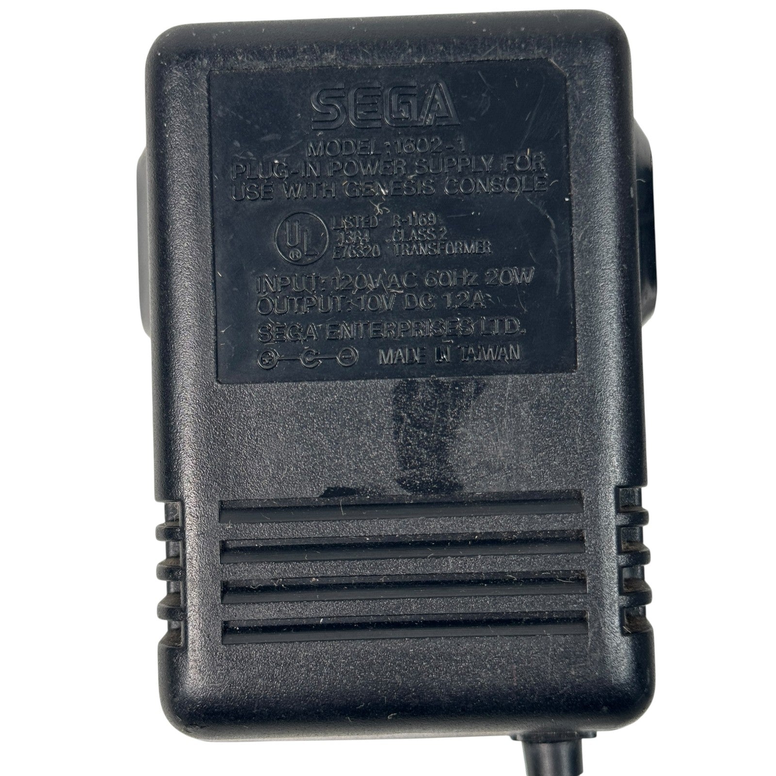 Vintage Sega Genesis AC Power Adapter Model 1602 Console OEM 10V DC 1.2A Taiwan