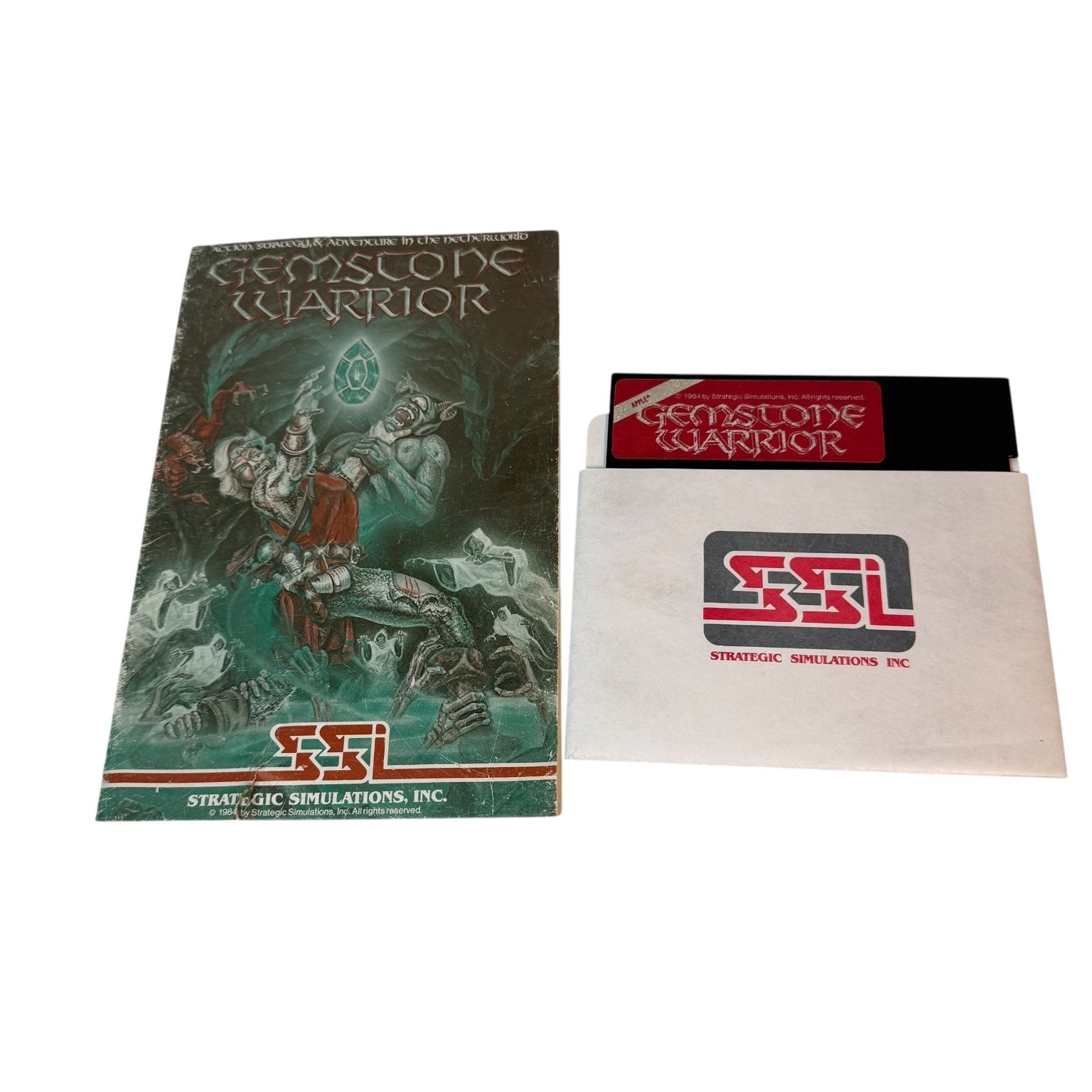 Gemstone Warrior Apple II Retro Action RPG Game Disk & Manual 5.25" Floppy