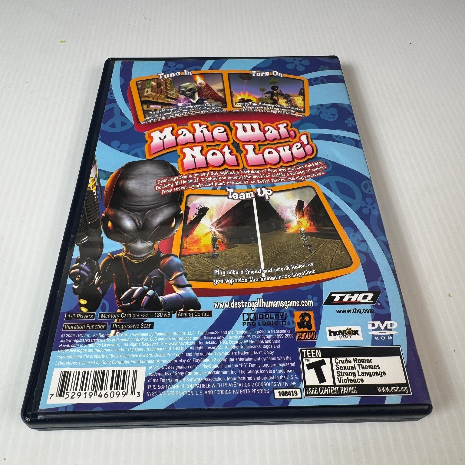 Destroy All Humans! 2 PlayStation 2 Video Game Multiplayer