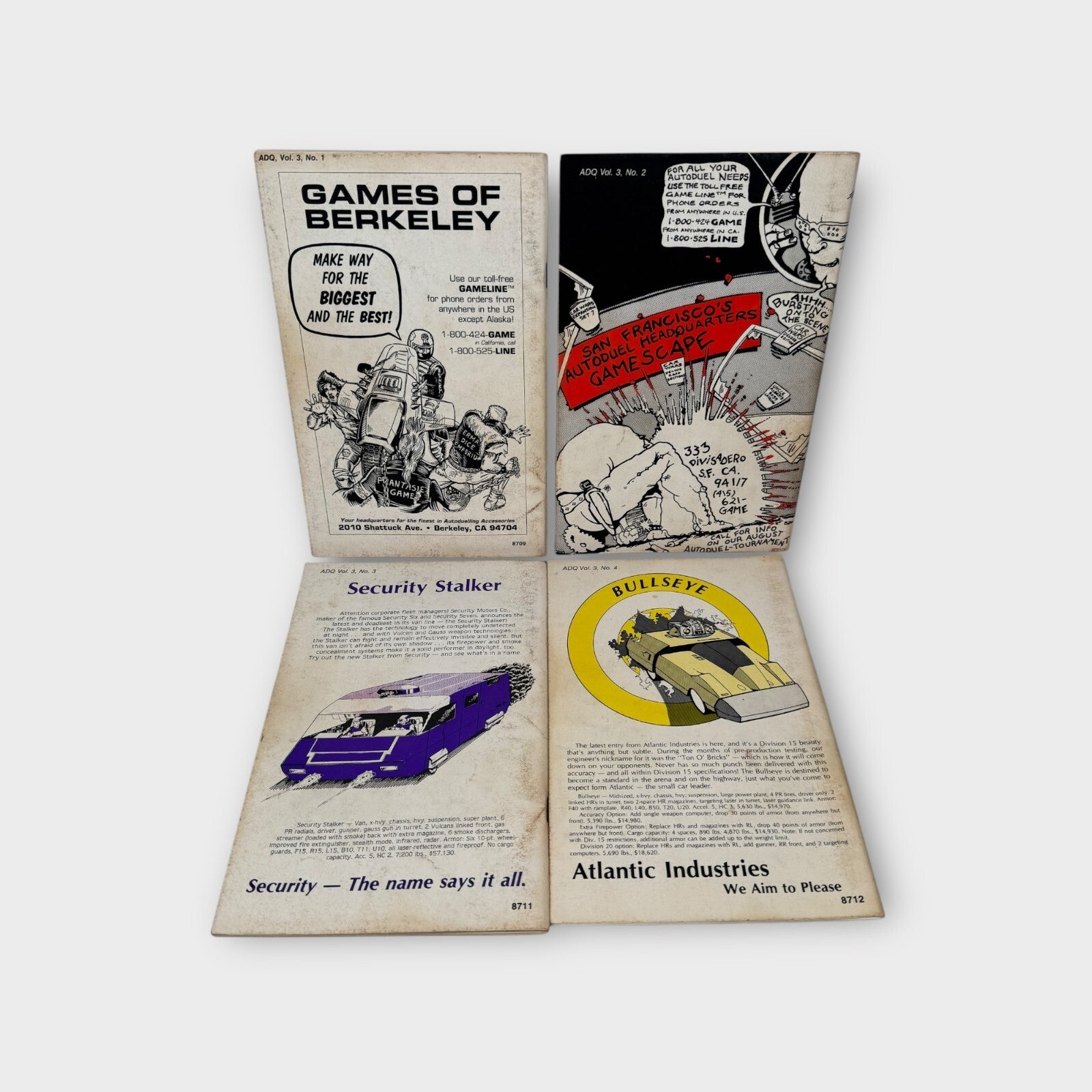 Autoduel Quarterly Volume 3 Full Set 2035 #1-4 1985 Car Wars Sourcebooks